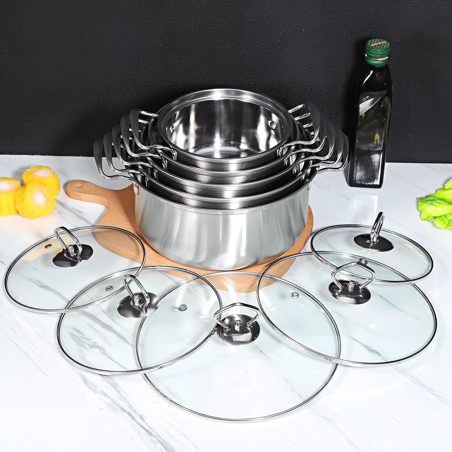 Premium Stainless Steel Stock Pot Set for Home