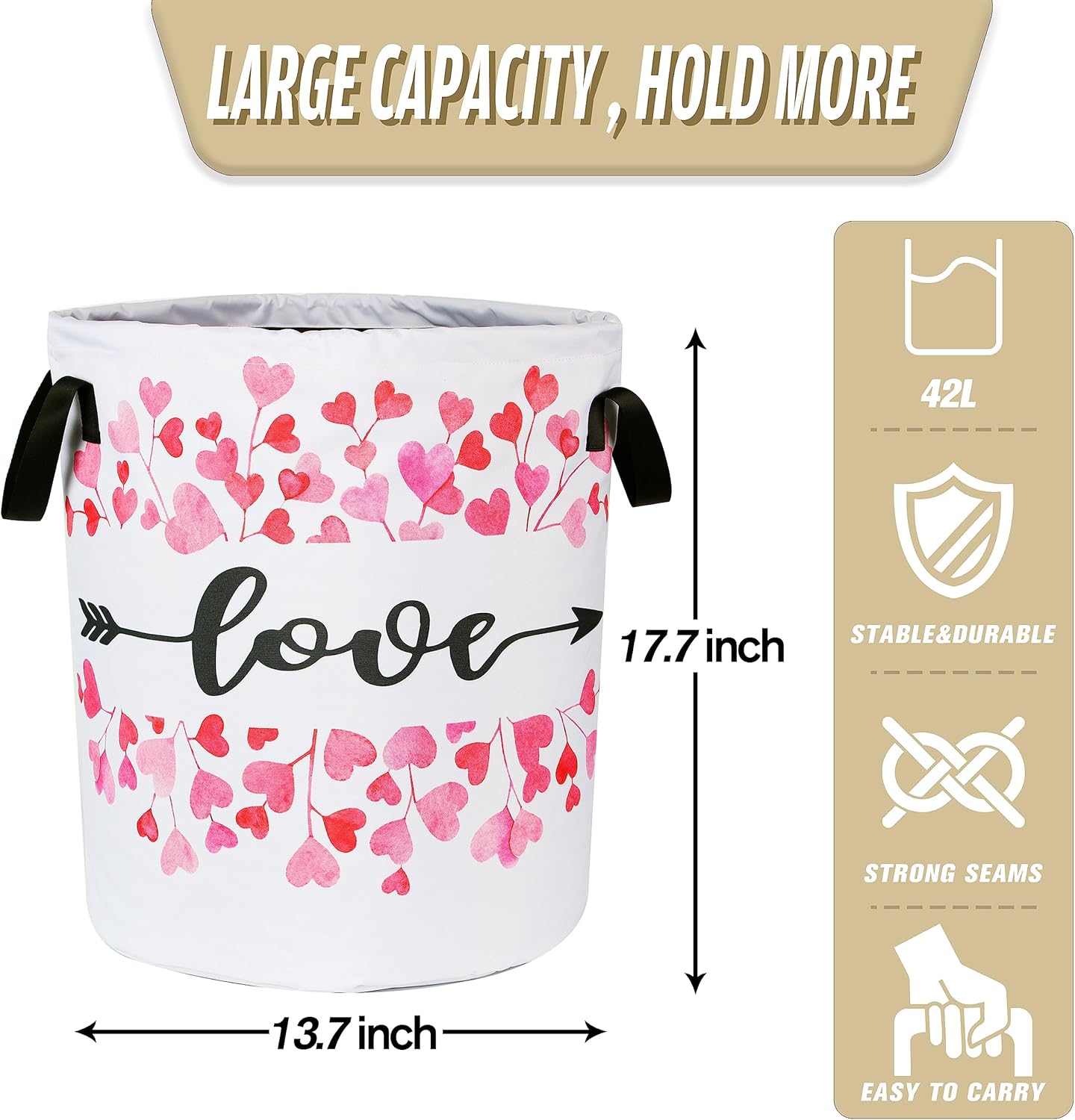 Love Laundry Basket Red Heart