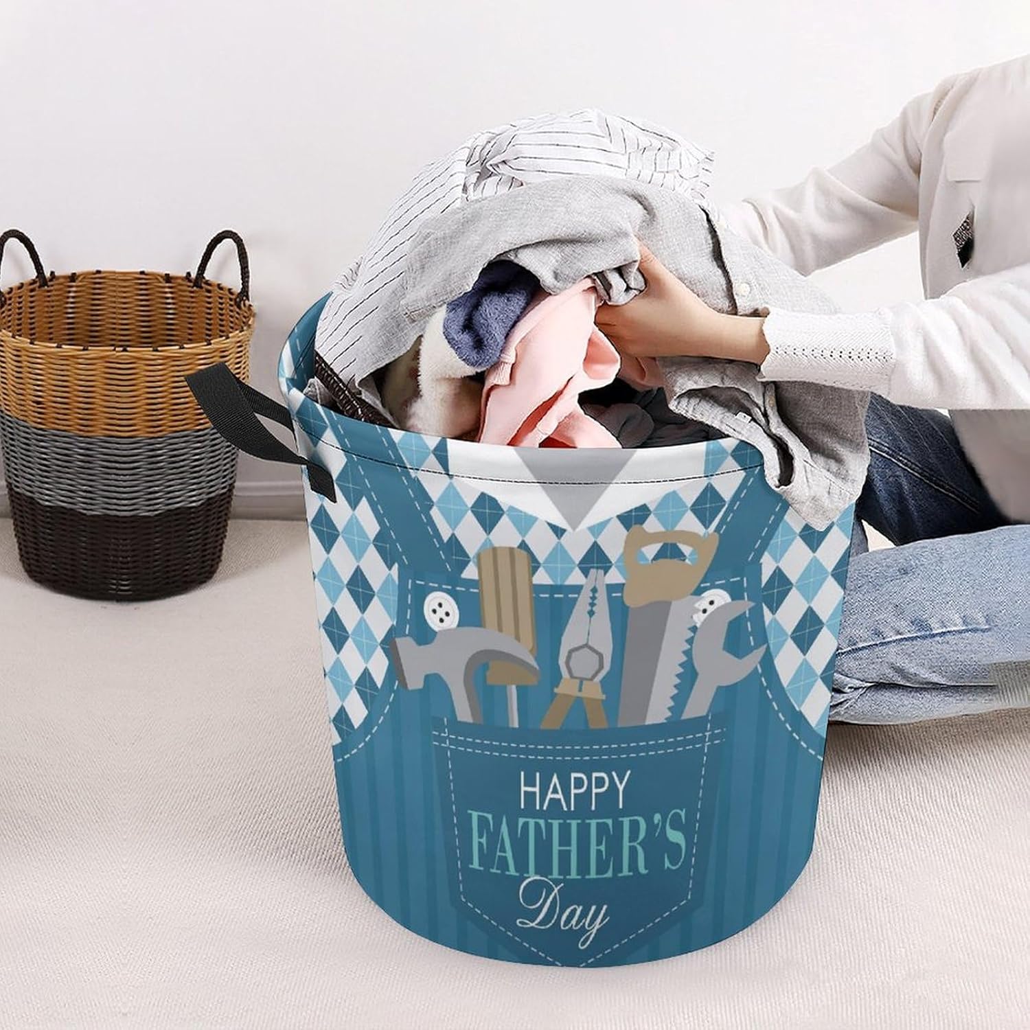 Meiko Cartoon Shirt Tools - Collapsible Laundry Basket for Home Kitchen