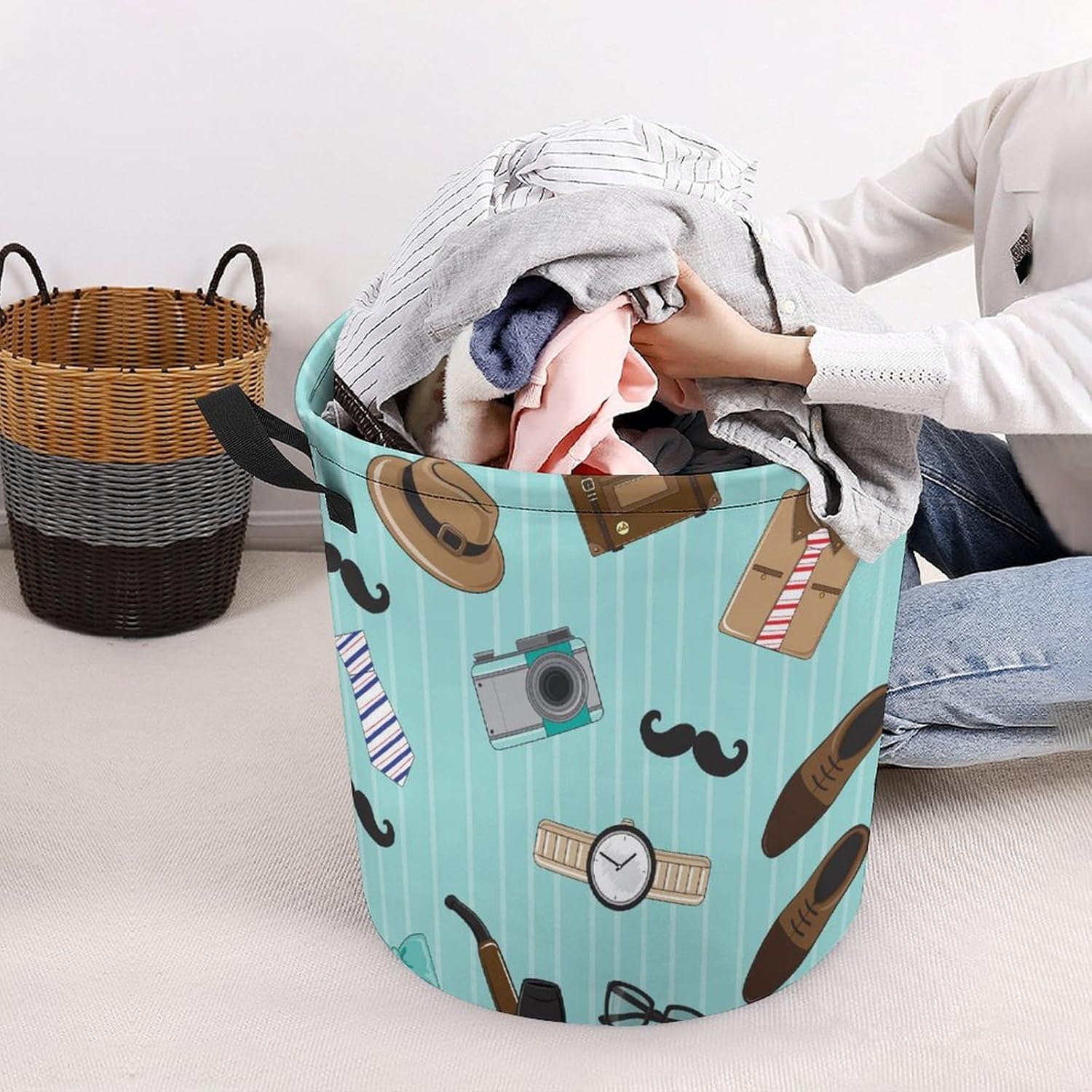 Durable Fathers Day Waterproof Mens Laundry Hamper