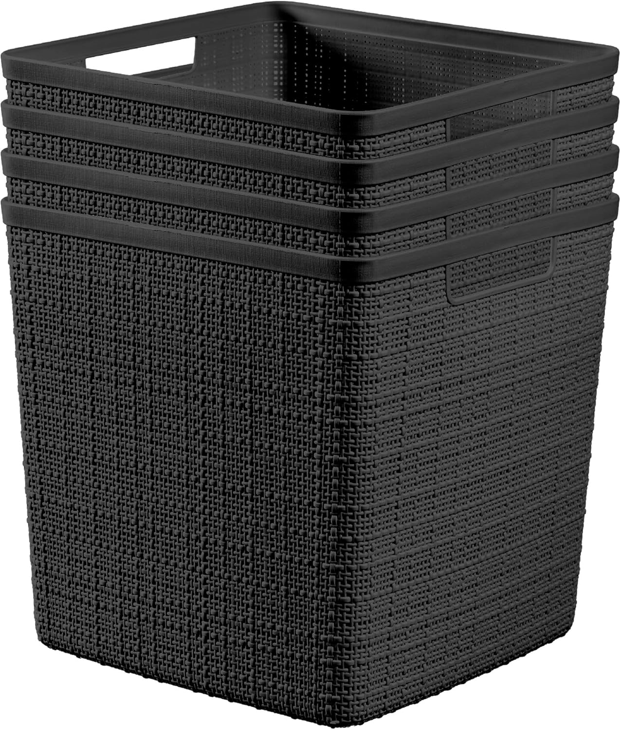 Curver Jute Plastic Cube Storage Organizer