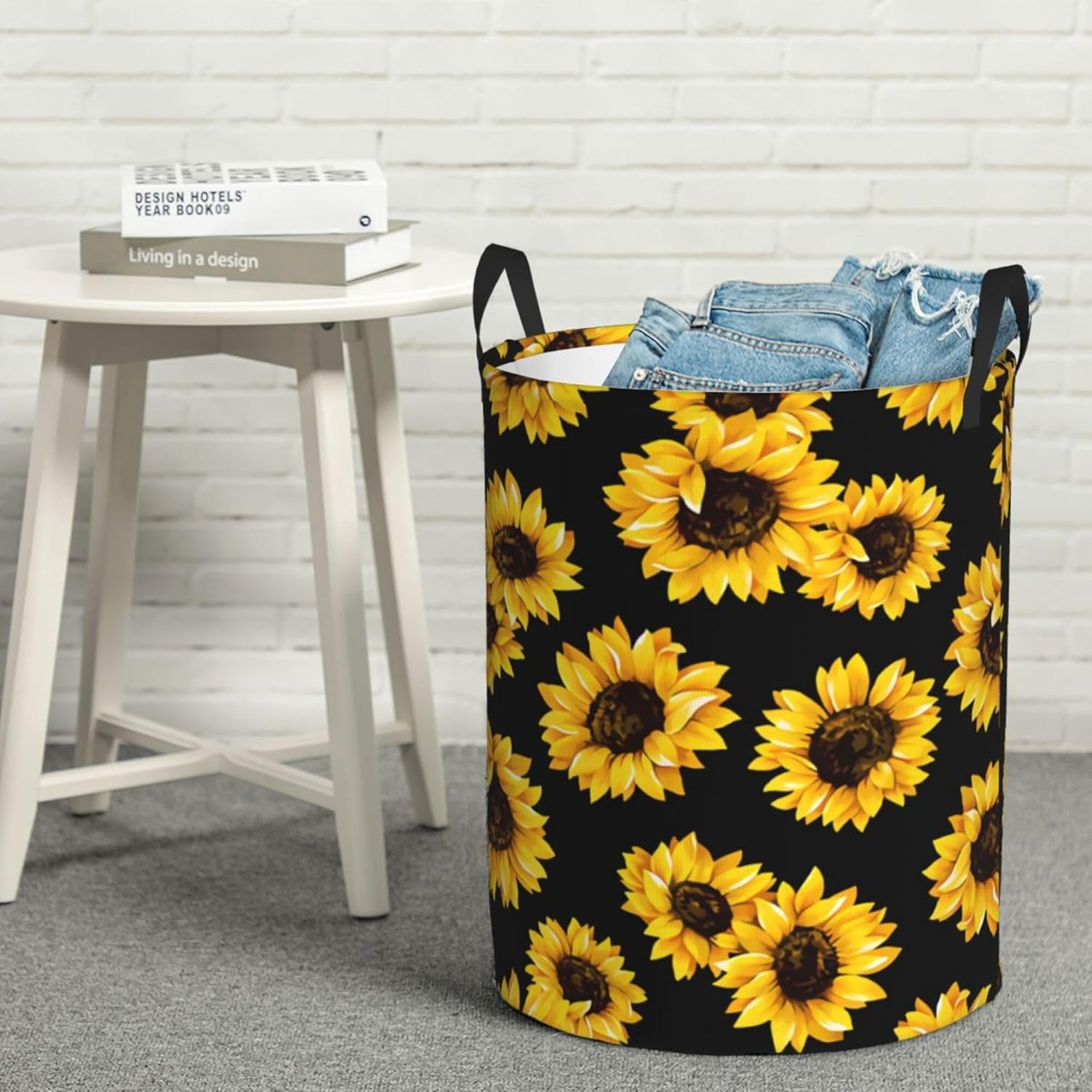 Sunflower Folding Laundry Basket - Durable Waterproof Organizer for Home Car