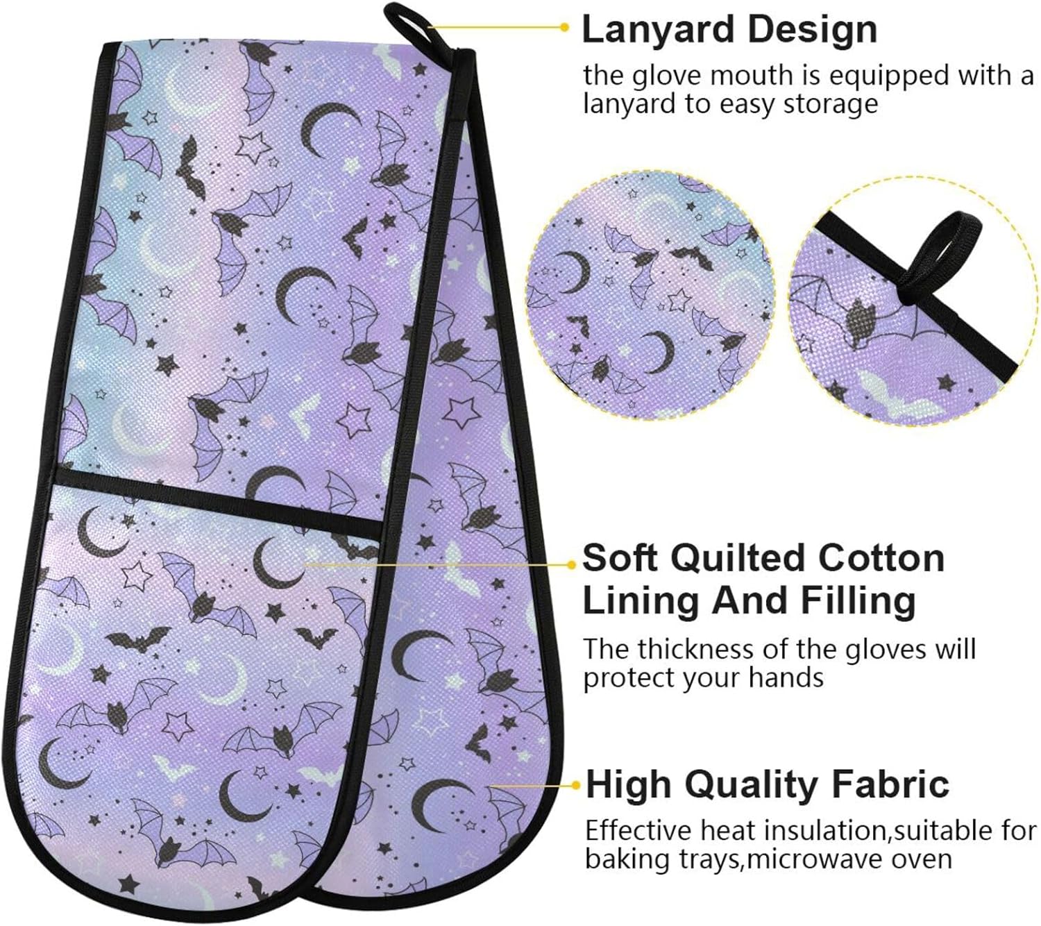 ScareUp Halloween Double Oven Mitt Heat Resistant for Baking BBQ More