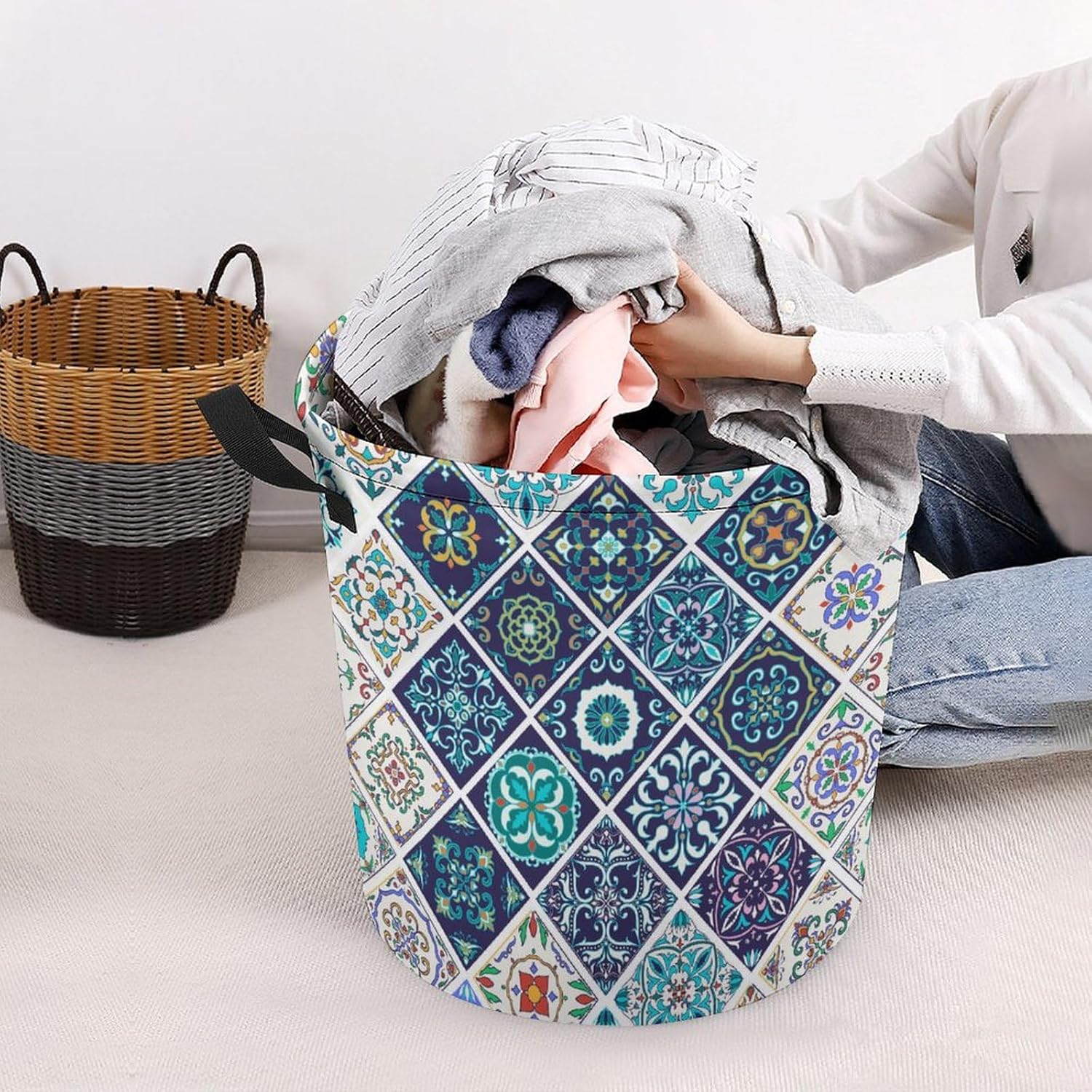 MEIKKO Patchwork Laundry Basket