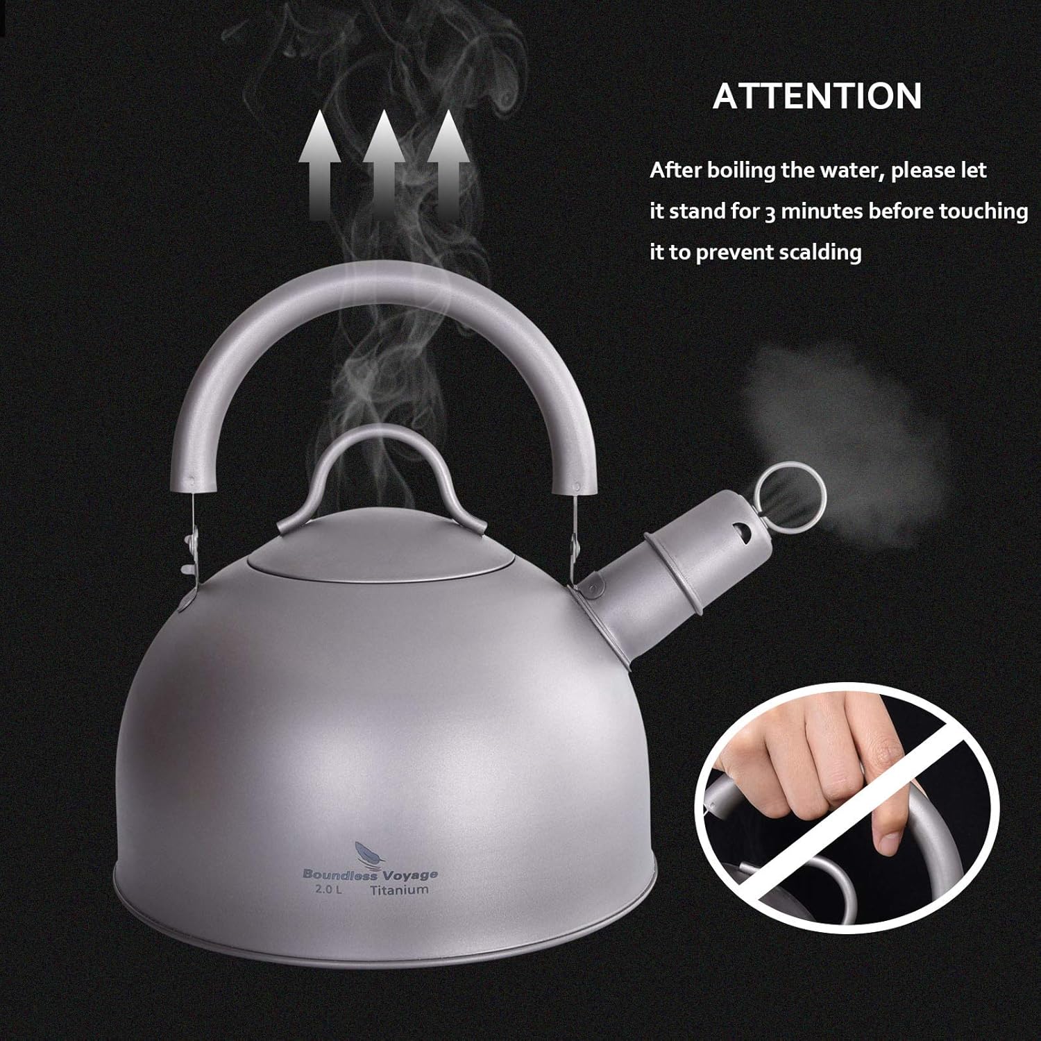 iBasingo 2L Titanium Whistling Tea Kettle