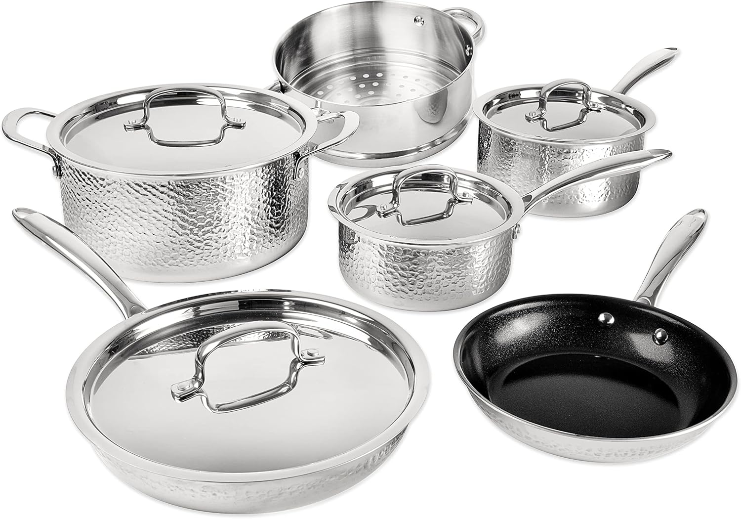 Hampered Stainless Steel Cookware Set by Granitestone Nonstickadjacent