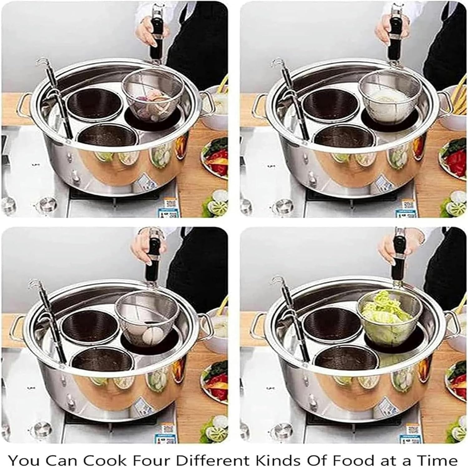 SVMYTEBGE 3 Hole Pasta Pot with Steamer Set