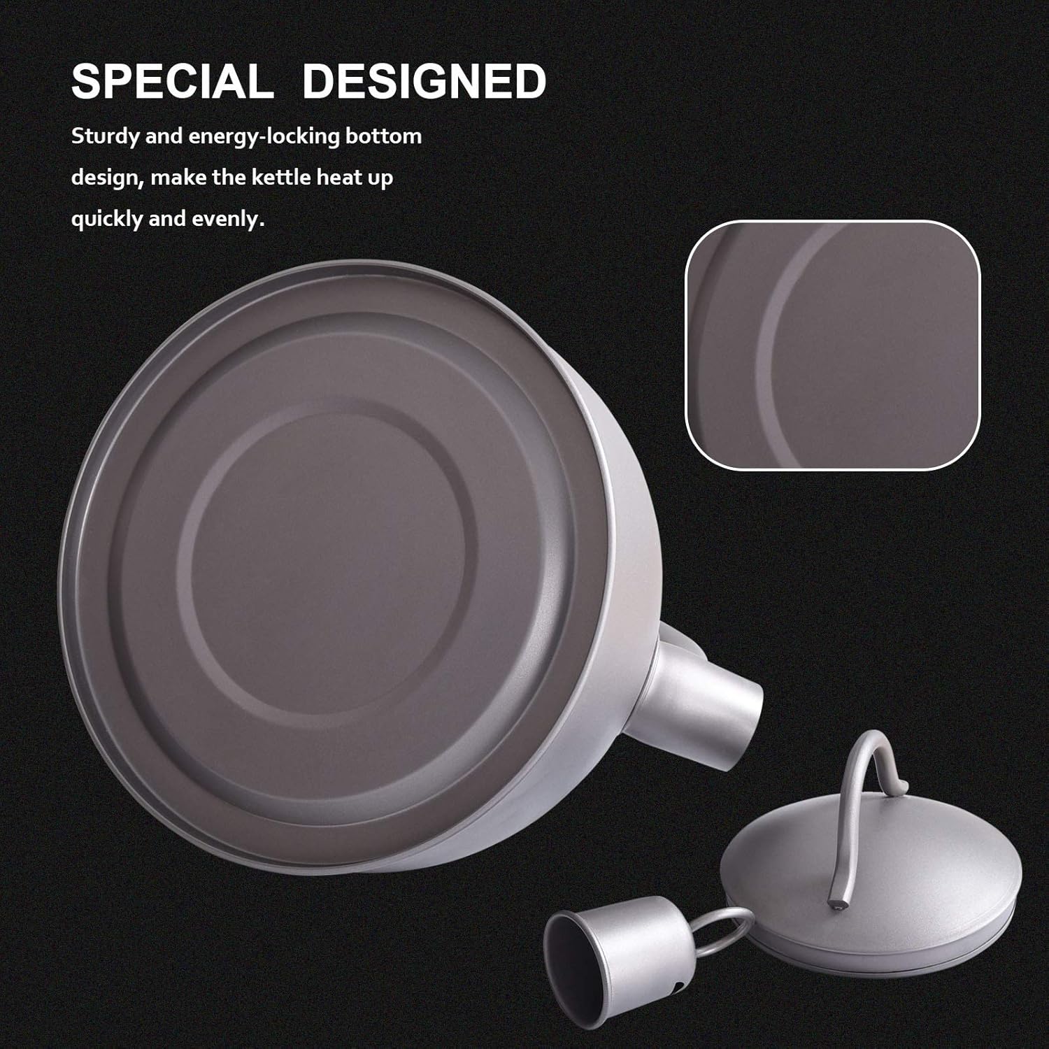 iBasingo 2L Titanium Whistling Tea Kettle