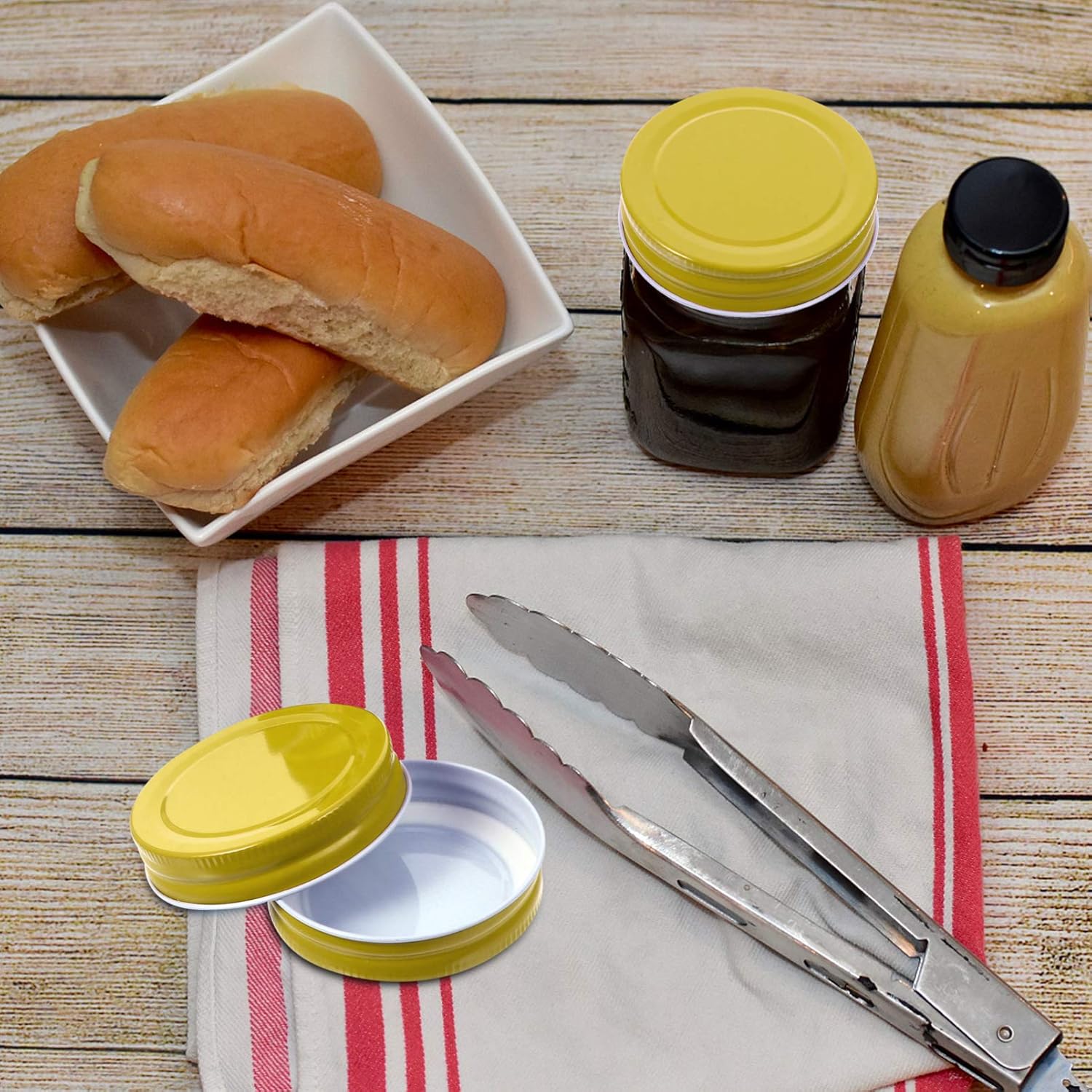 12PCS Metal Jar lids for Mason Jars Leak Free Airtight