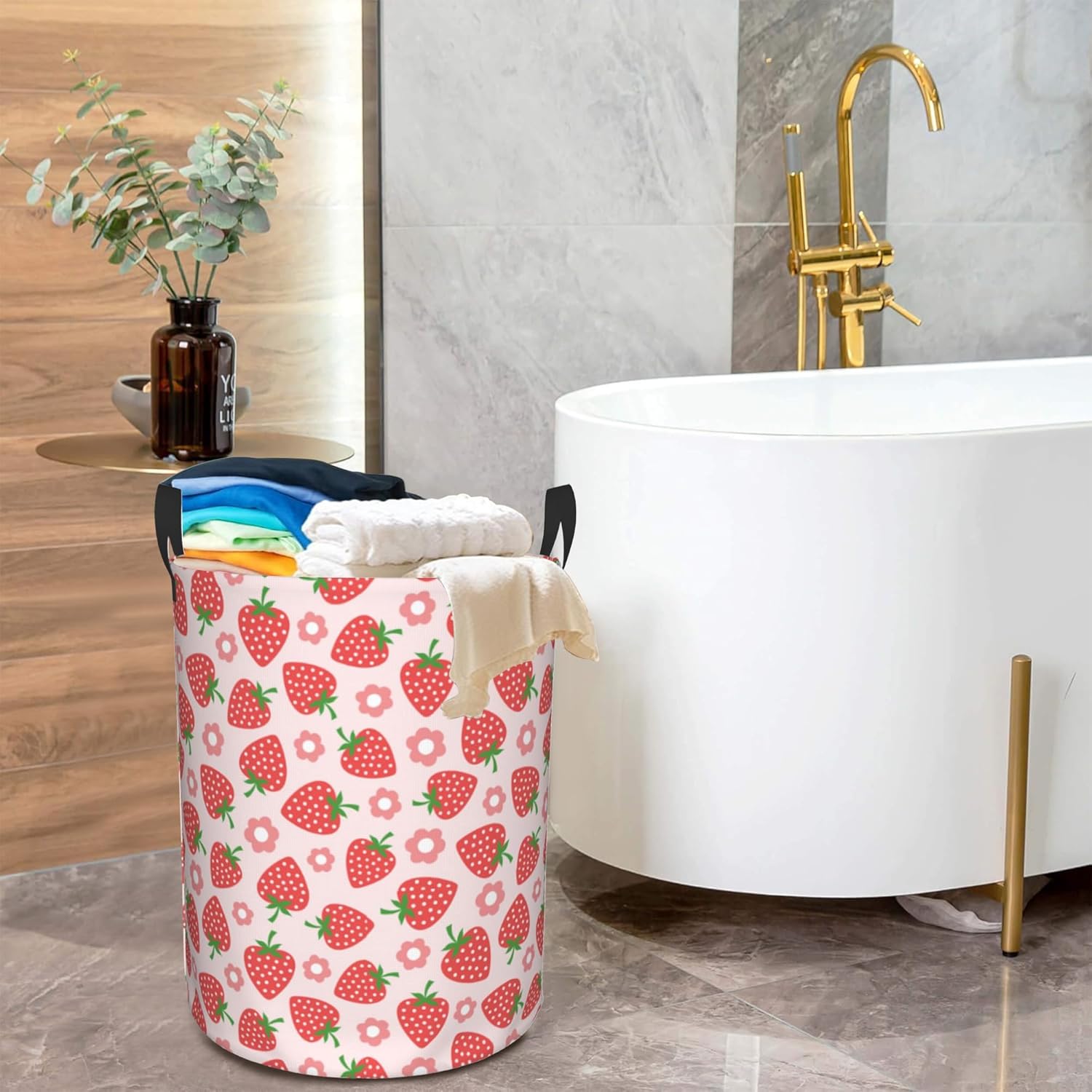 Pink Strawberry Large Storage Basket