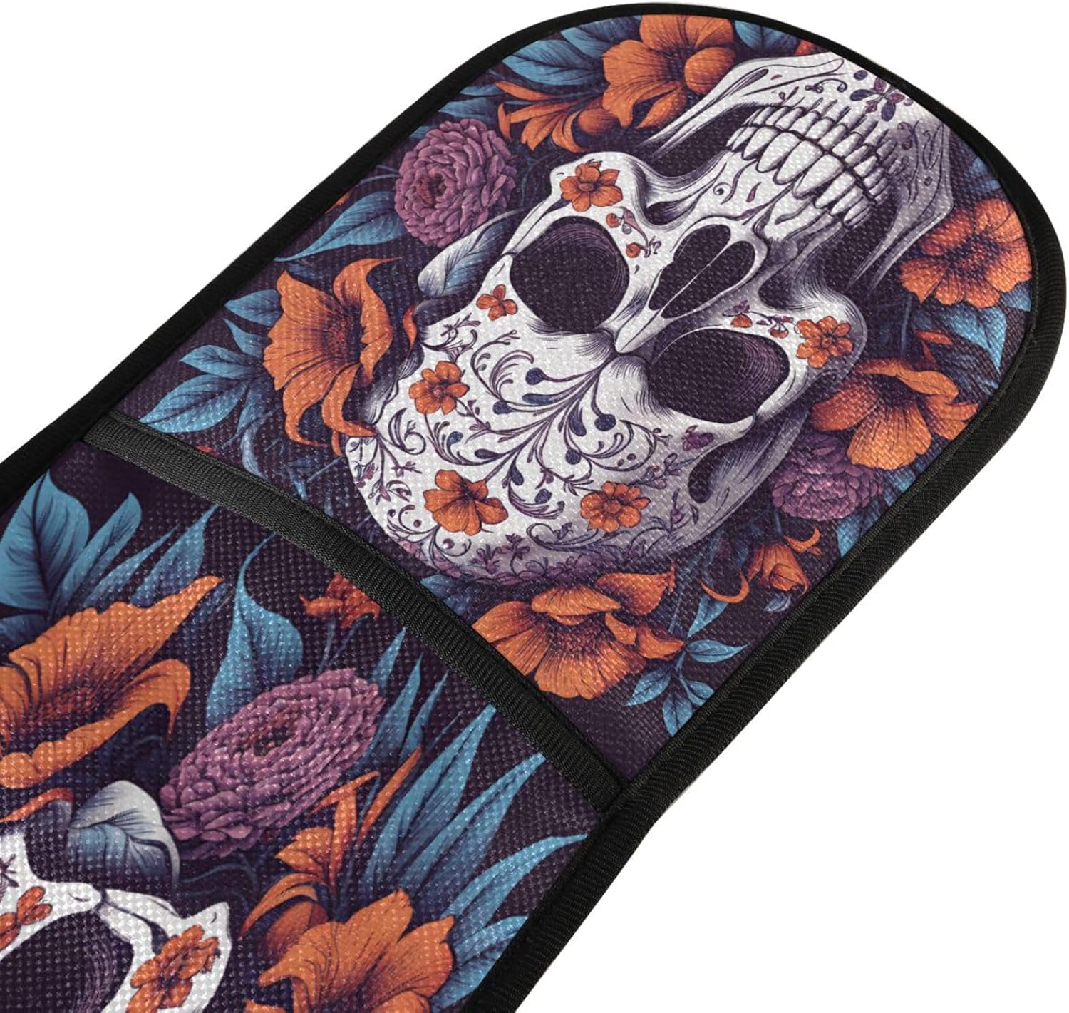 Halloween Floral Skull Skeleton Oven Mitts Heat Resistant Quteprint 35x7 inches