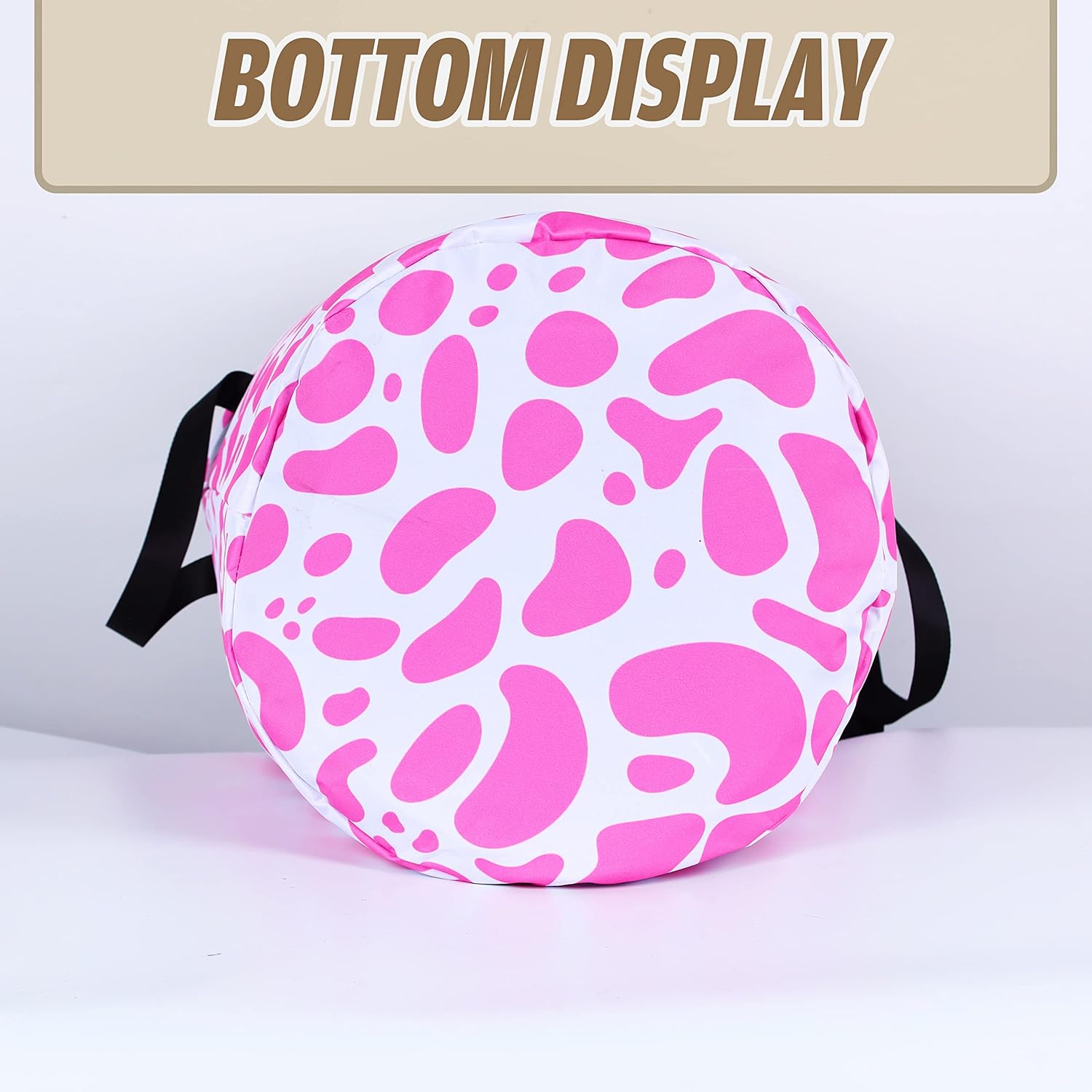 Pink Cow Print Foldable Laundry Basket Organizer