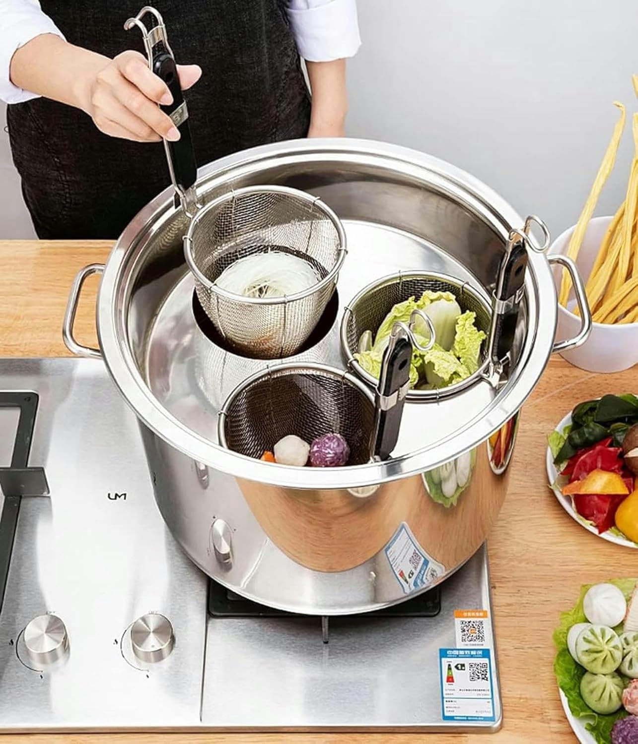Exceptional Quality 3 Holes Stainless Steel Pasta Cooker for Home Kitchen
