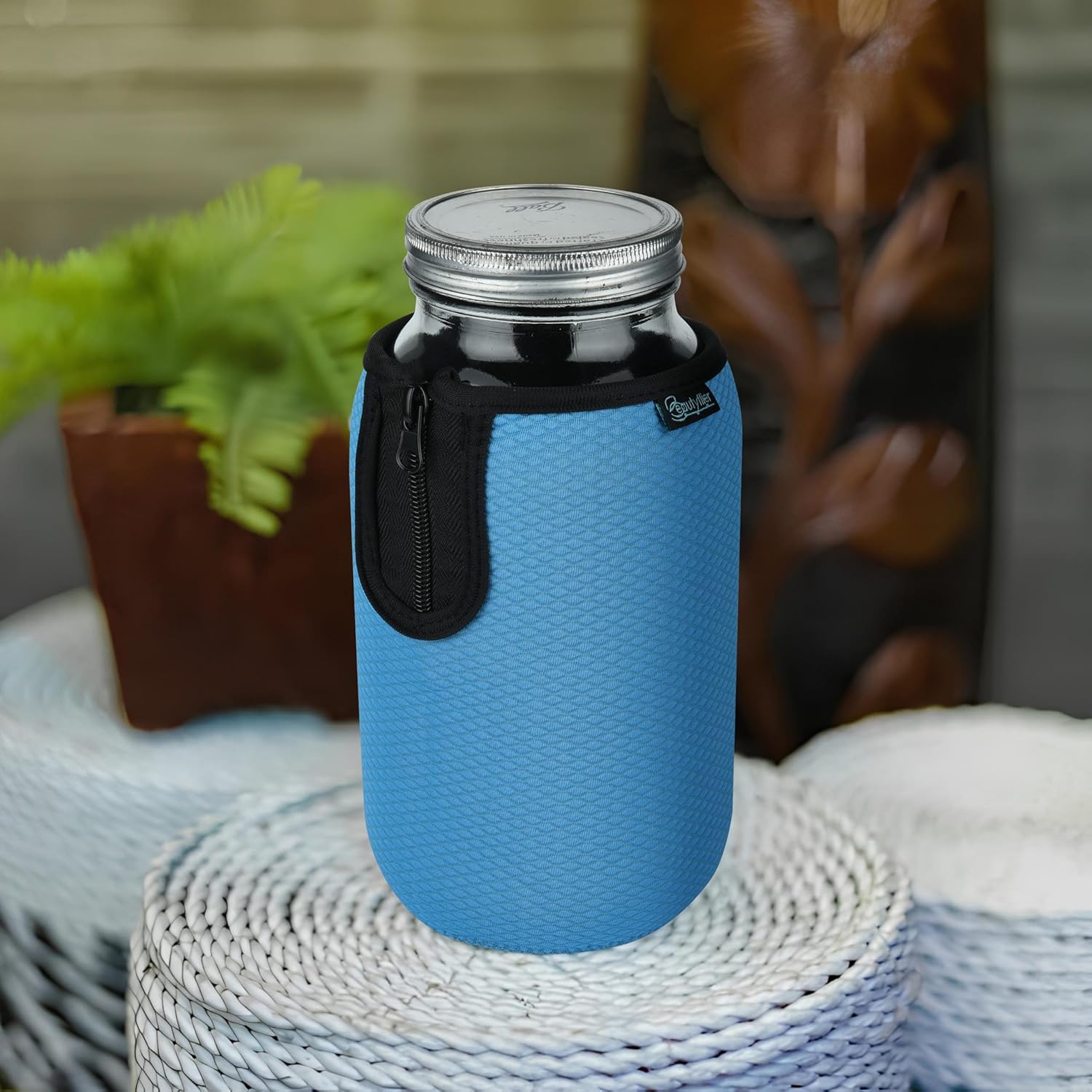 Stylish Wide Mouth Mason Jar Insulator 64oz