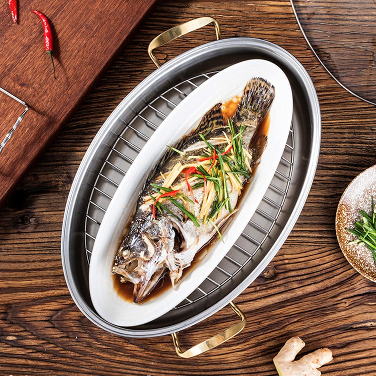 Stainless Steel Fish SteamerRoasting Pan