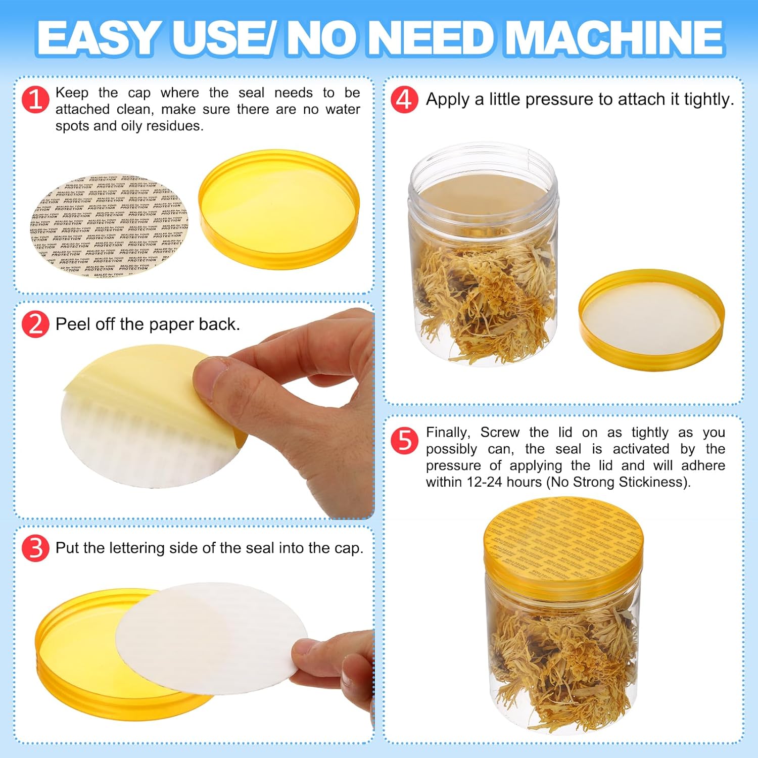 Durable Jar Seals 70mm 300 Pack