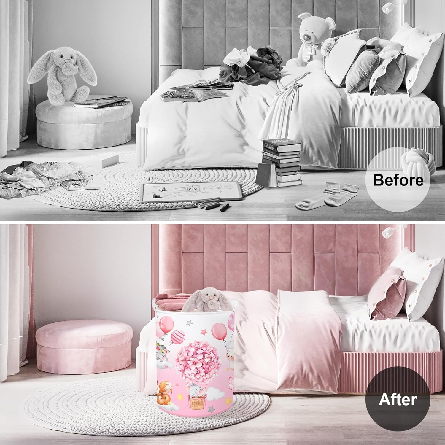 Clastyle Pink Balloon Animal Storage Basket