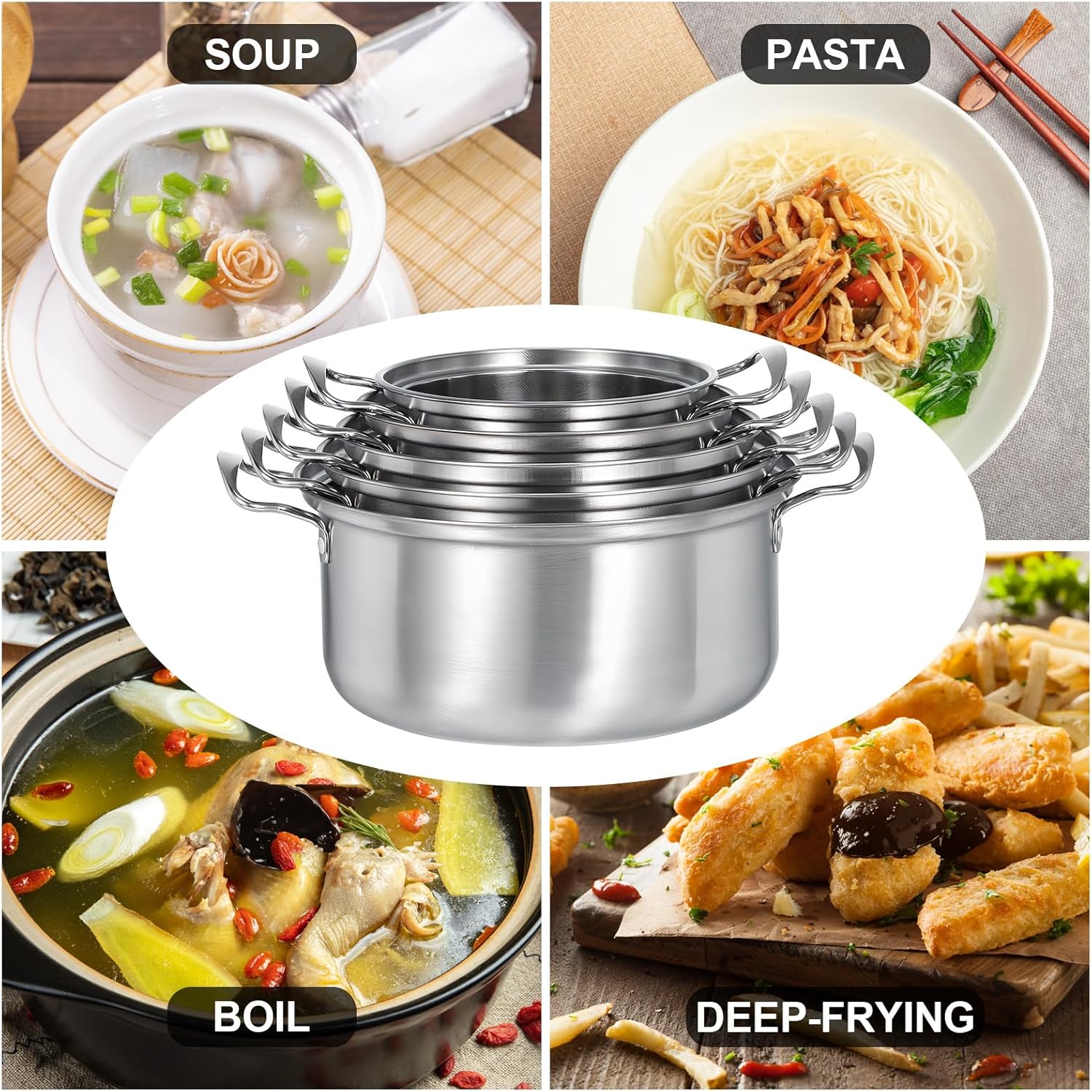 Premium Stainless Steel Stock Pot Set for Home