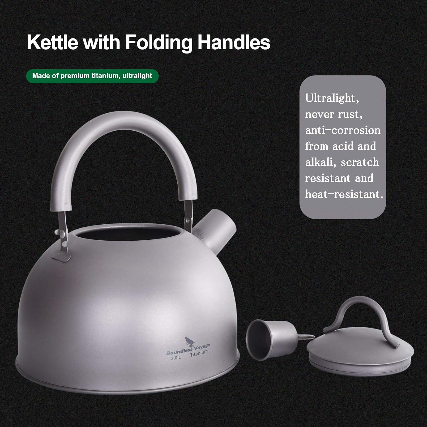 iBasingo 2L Titanium Whistling Tea Kettle