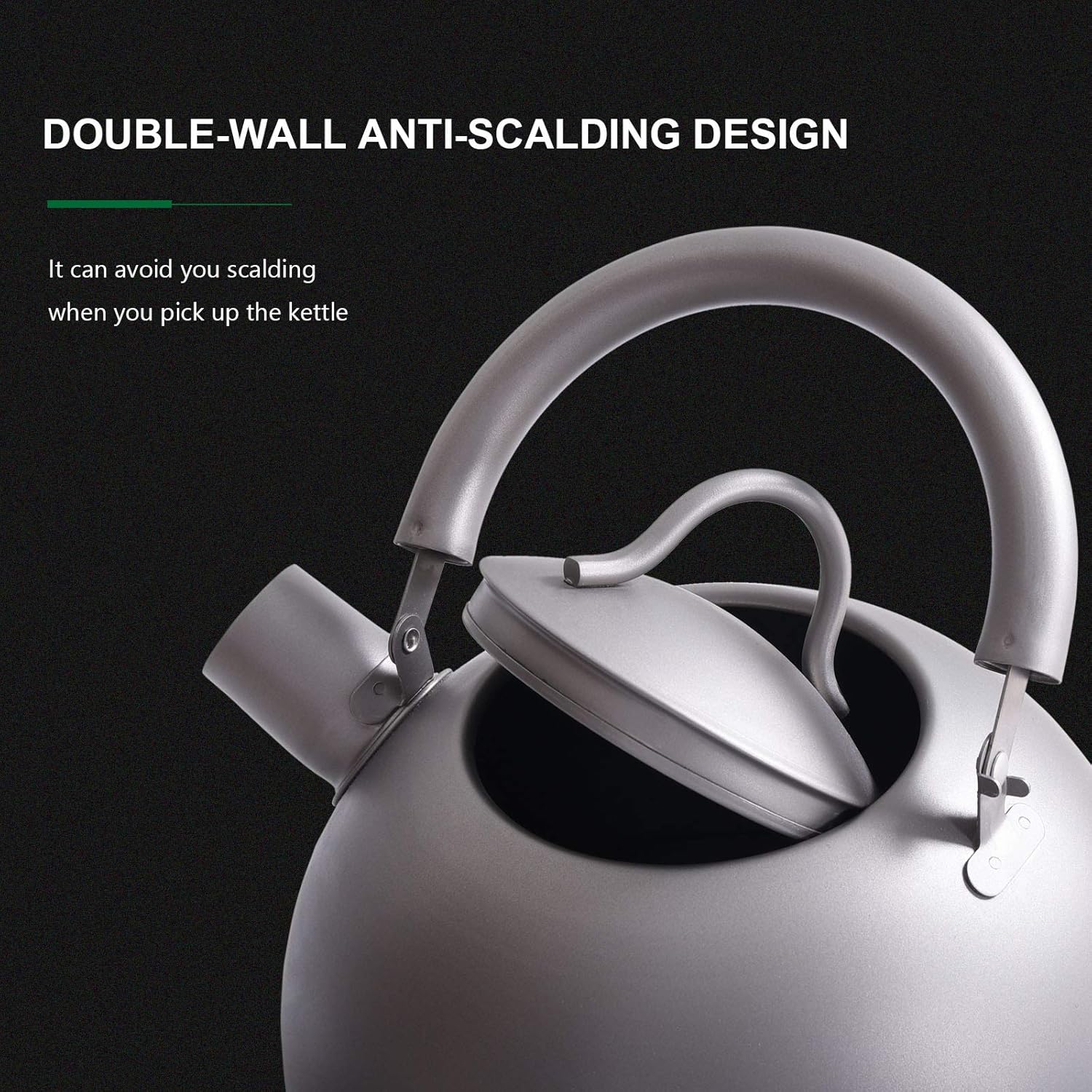 iBasingo 2L Titanium Whistling Tea Kettle