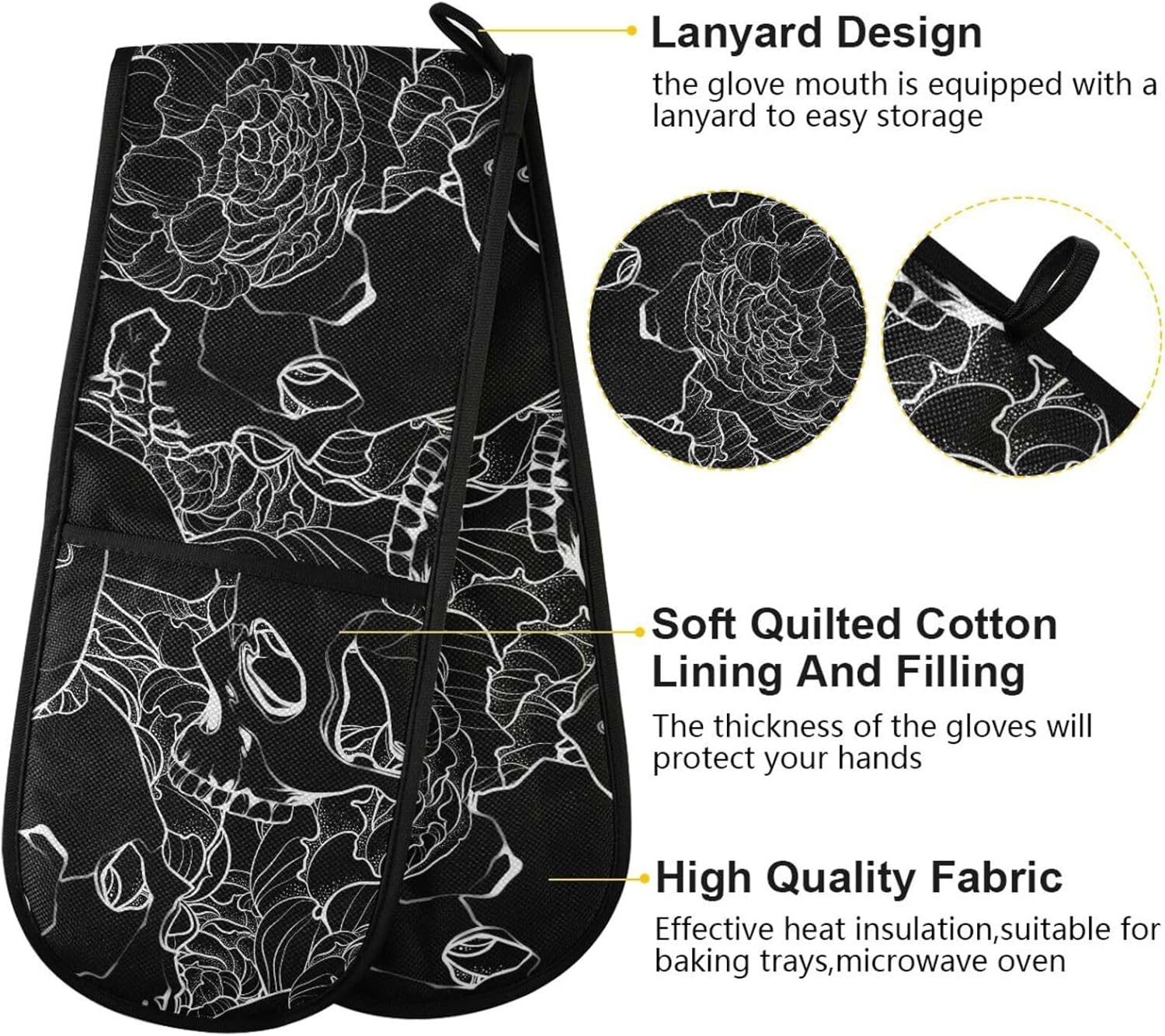 Susiyo Double Oven Mitts Halloween Design Heat Resistant 1