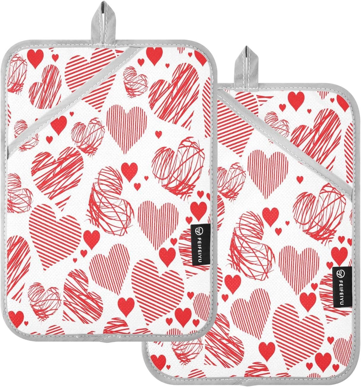 Kcldeci Heart-PEACTION Pot Holder Set