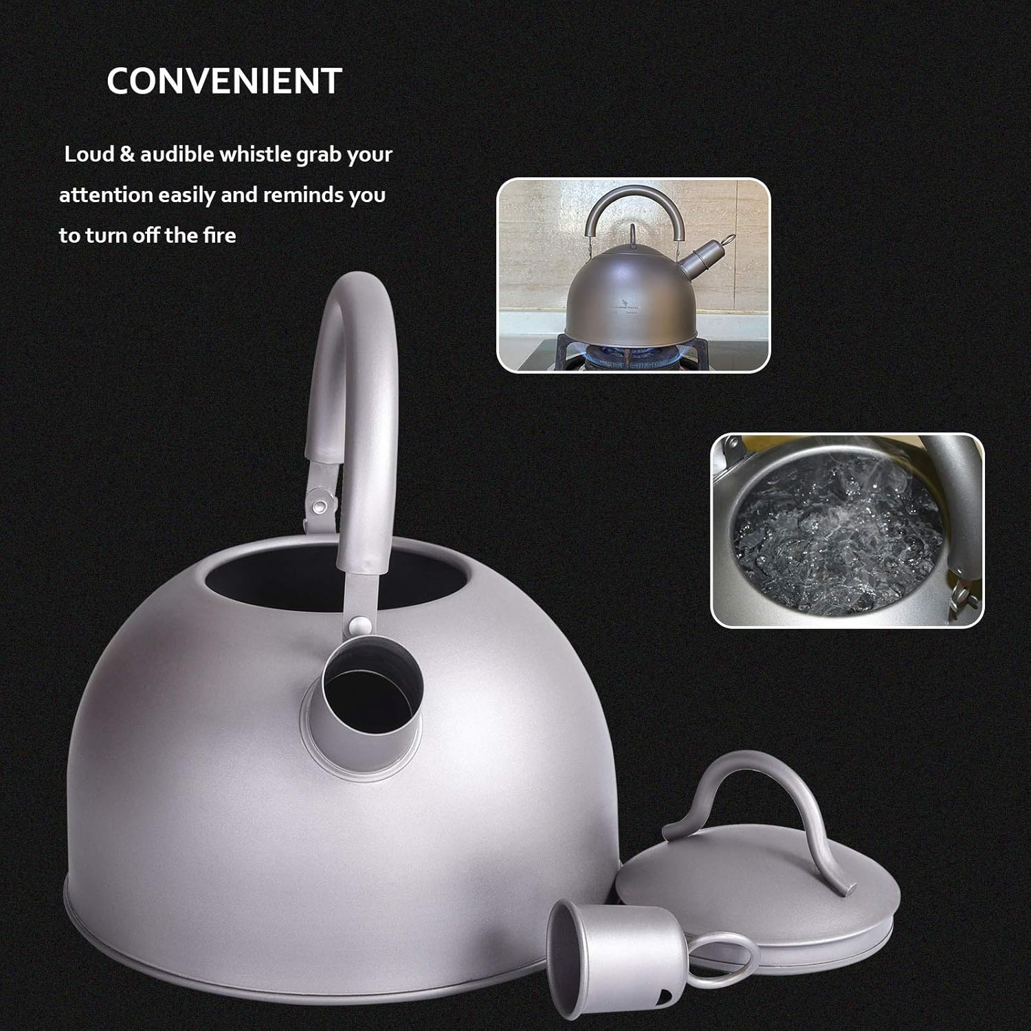 iBasingo 2L Titanium Whistling Tea Kettle