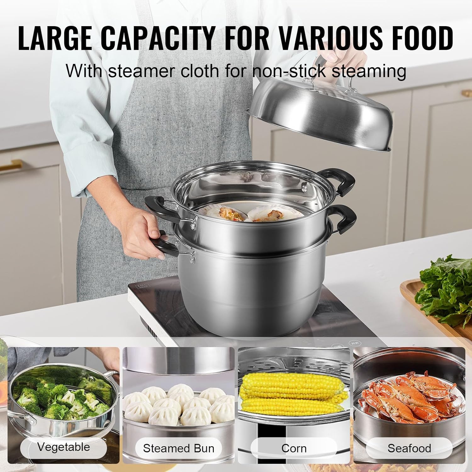 3-Tier STEamer Pot Set for Cooking