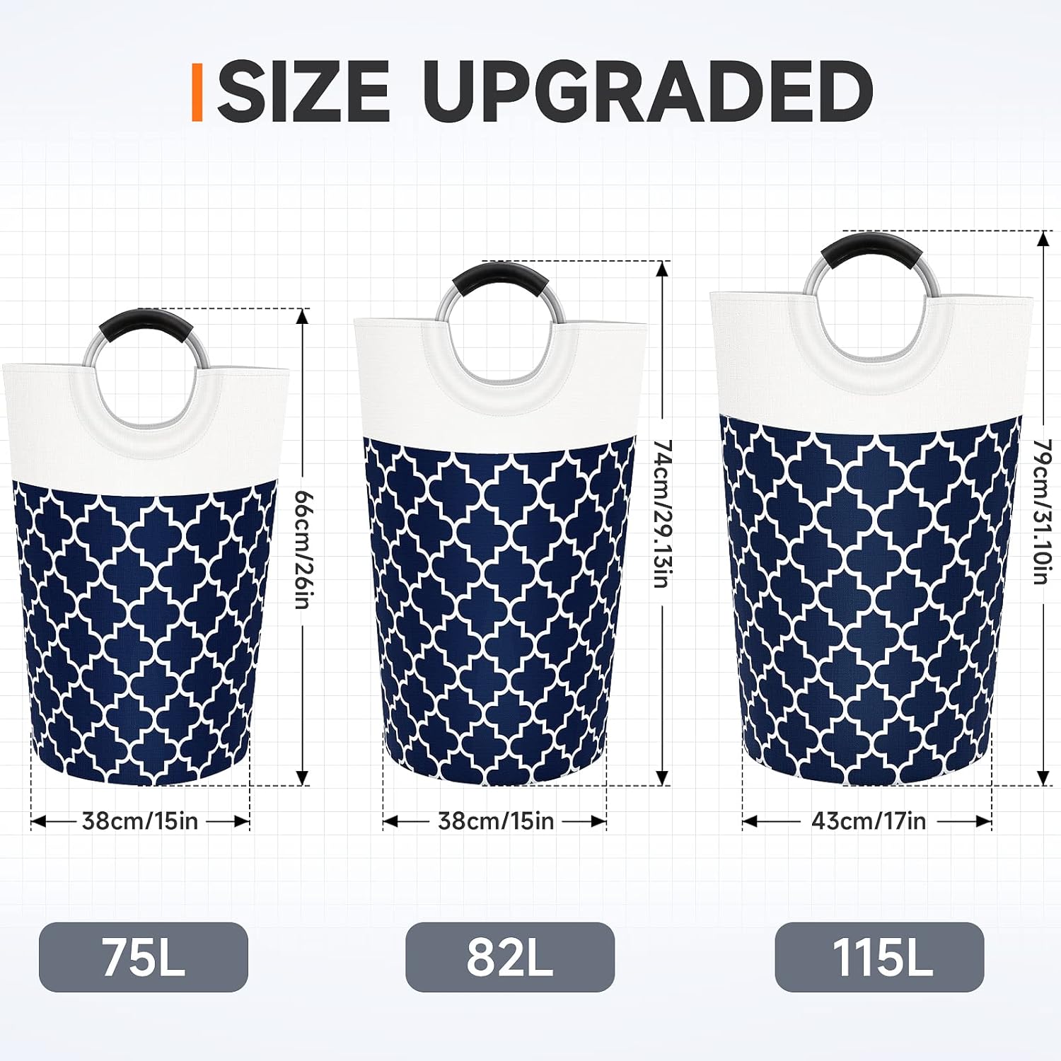 Fabspace Large Capacity Laundry Basket with Handles and Waterproof Lining