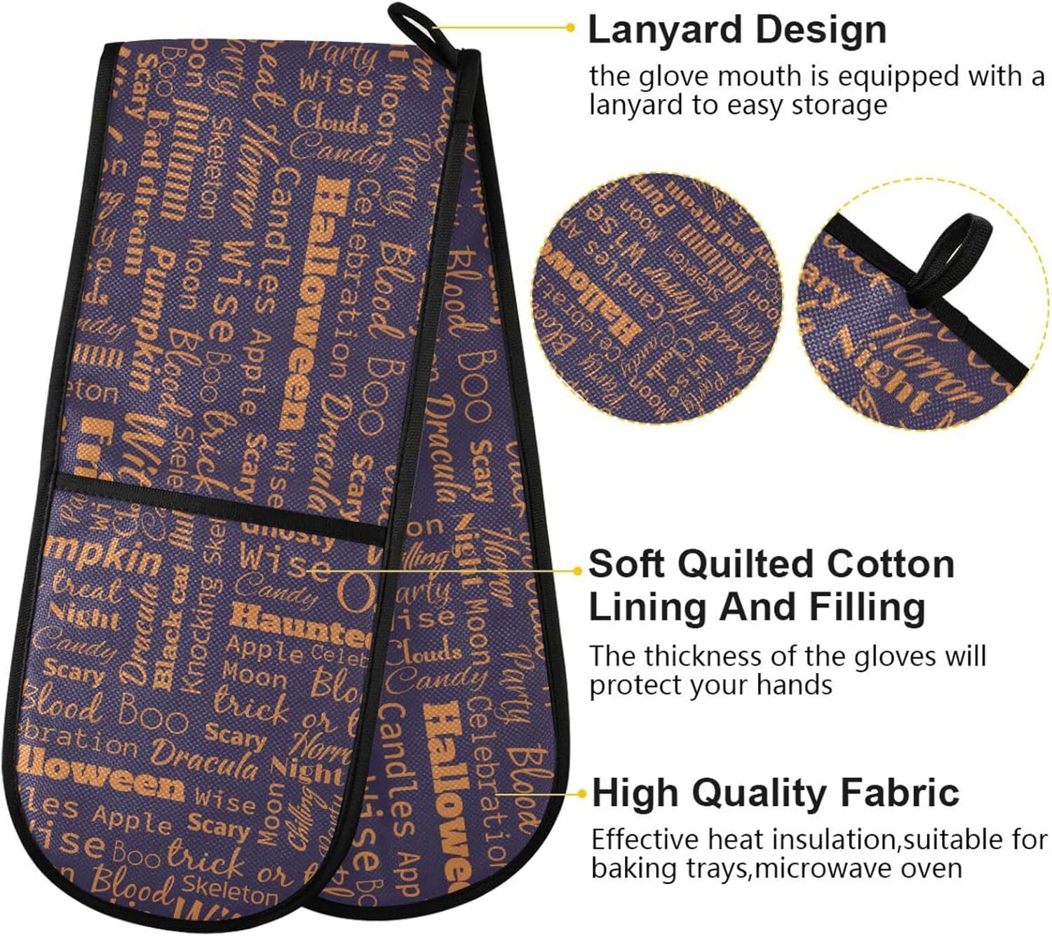 Halloween Heat-Resistant Oven Mitts for Kitchen Proclivity