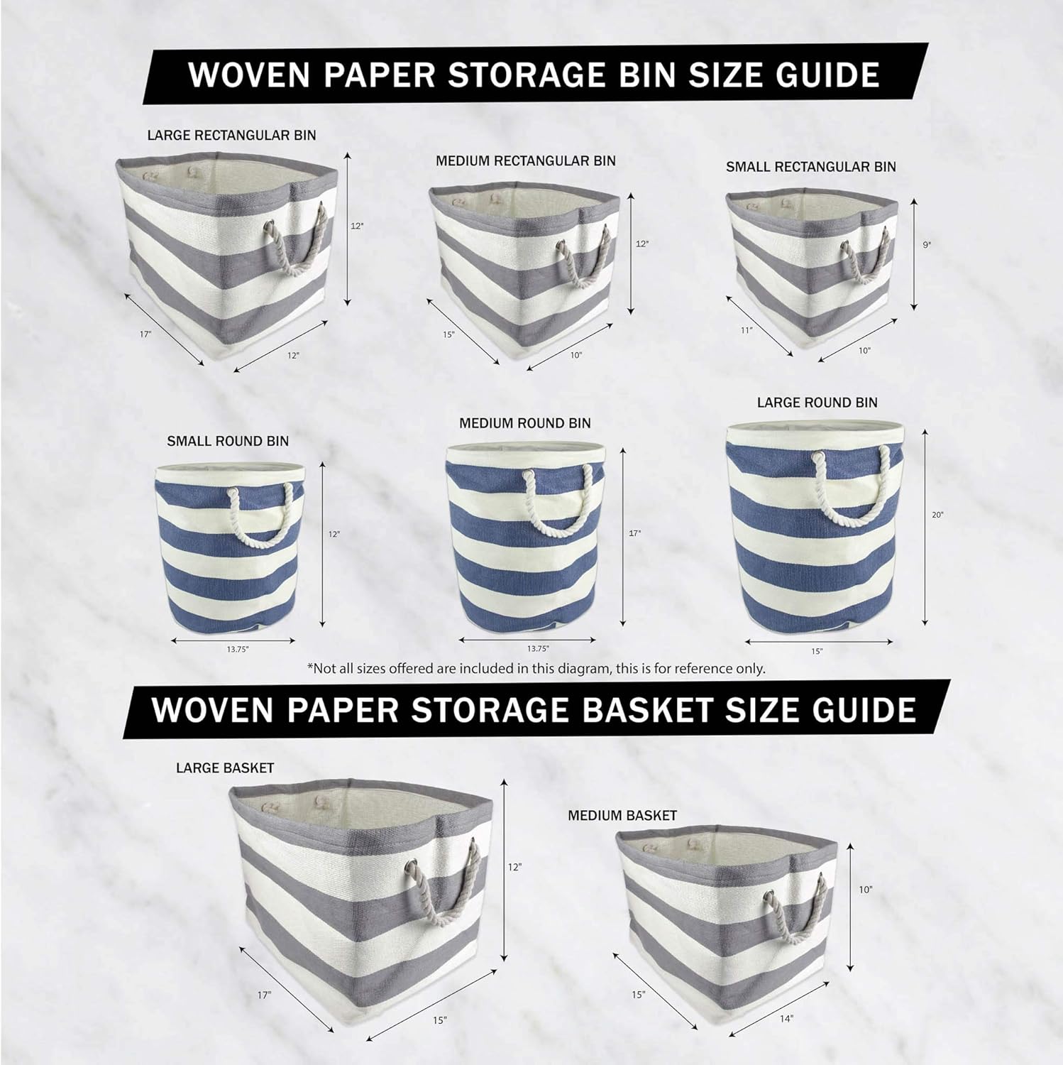 DII Chevron Woven Paper Storage Bin