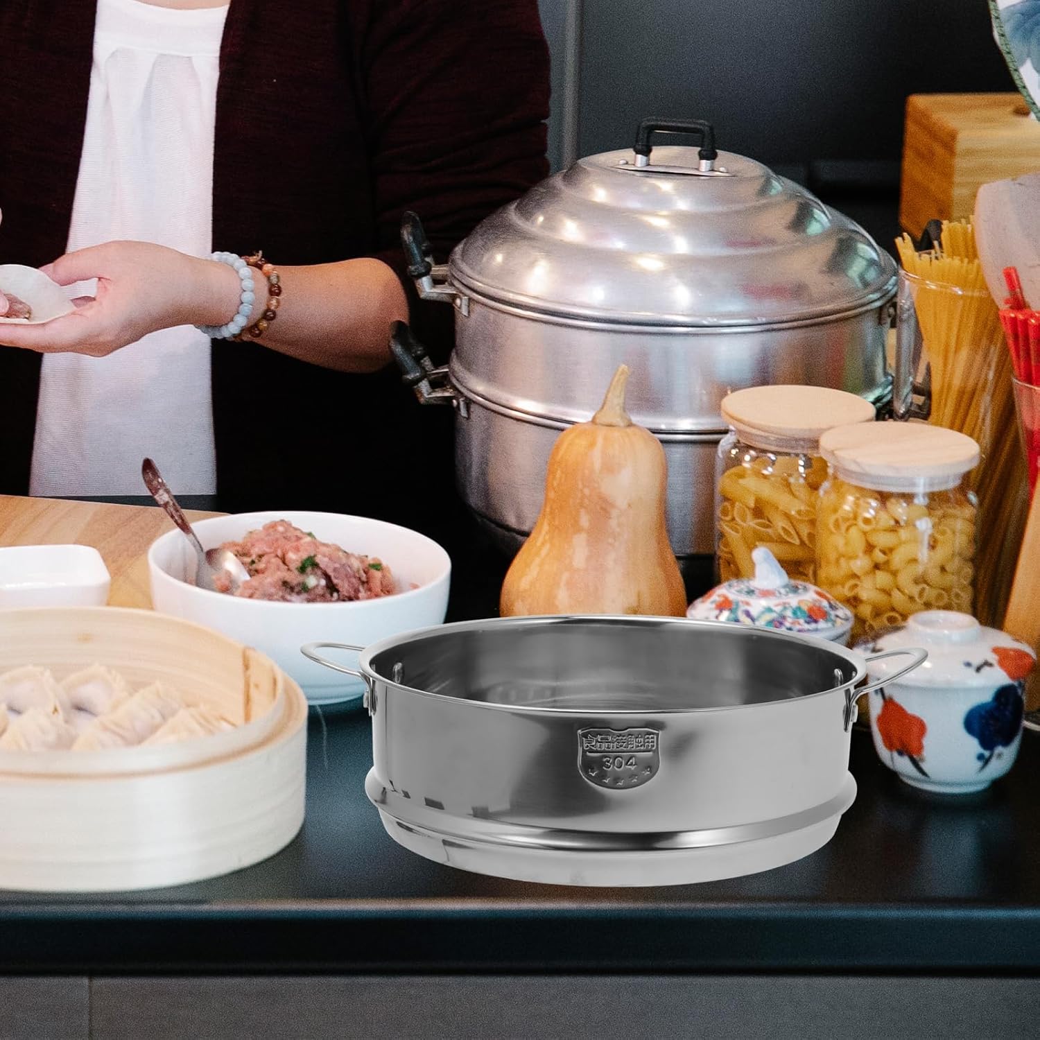 Stainless Steel 22cm Steamer Basket for Instant Pot