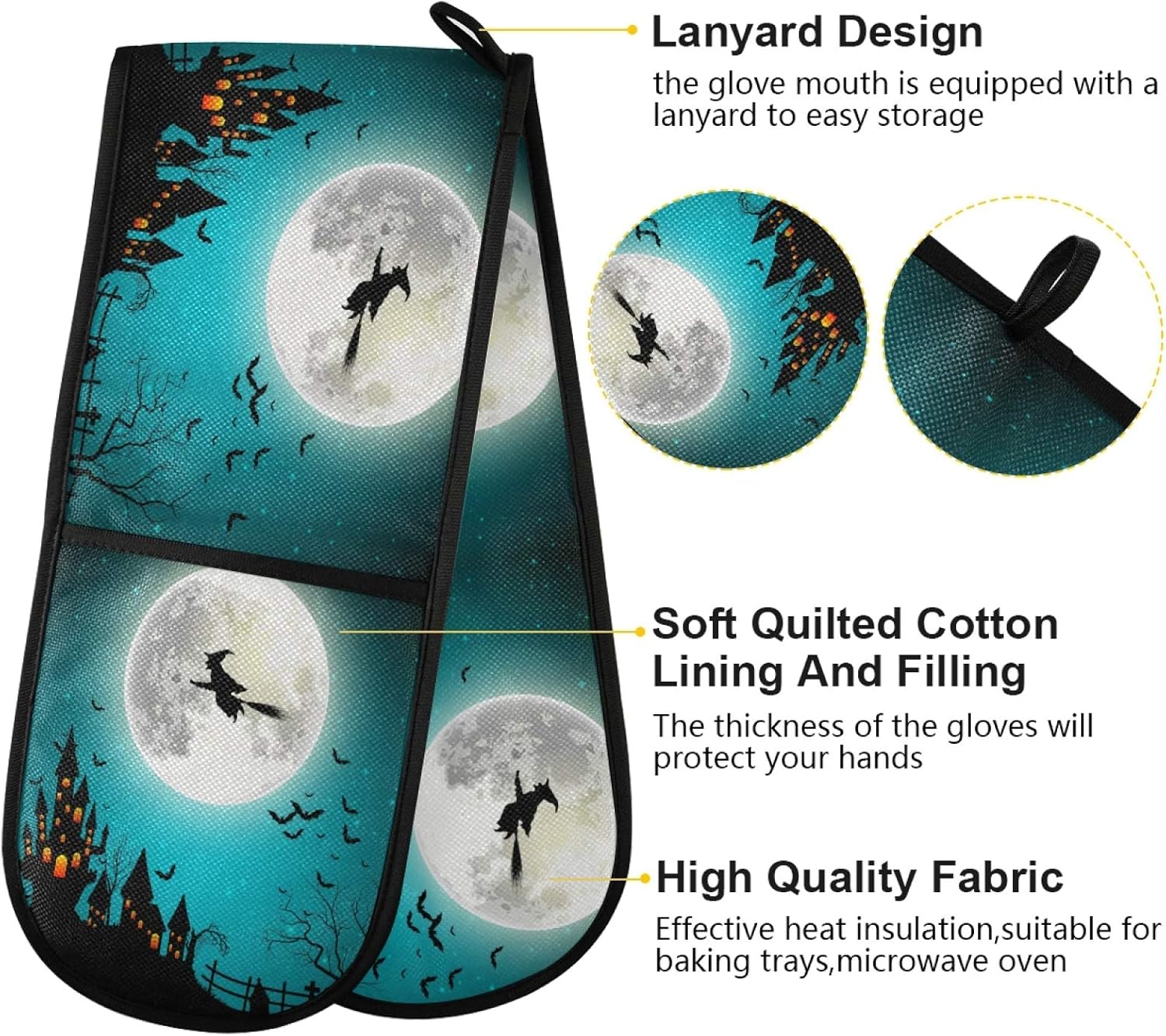AUUXVA Long Double Oven Mitt for Baking and Grilling