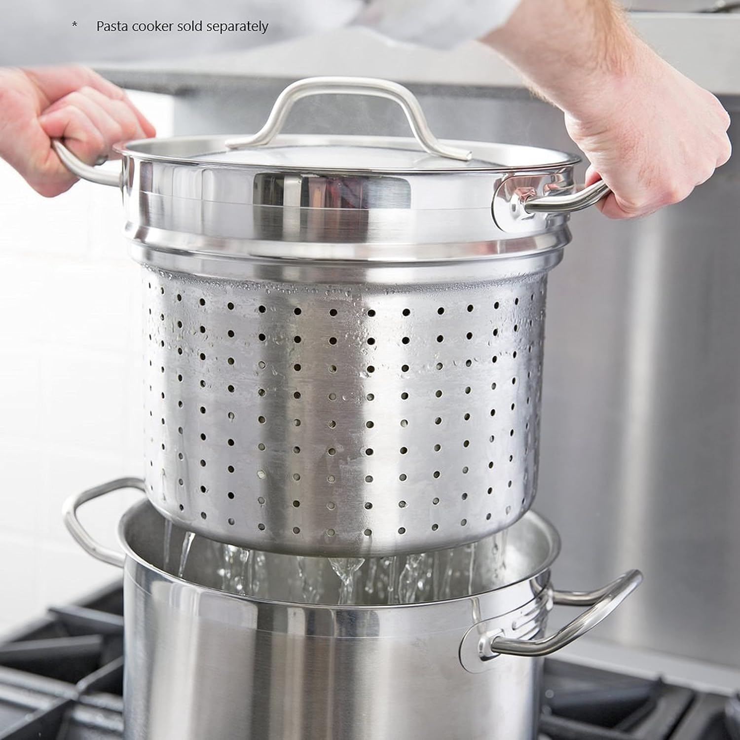 TrueCrawarfth 12 qt Stainless Steel Pasta Cooker Lid Multipurpose Durable
