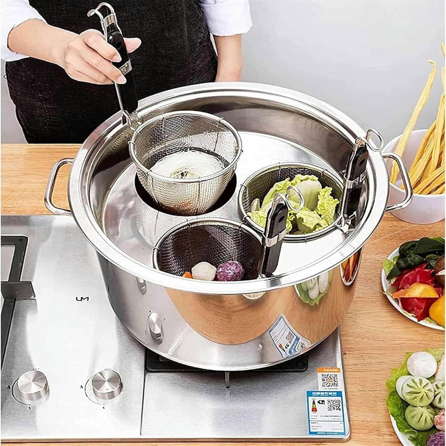 SVMYTEBGE 3 Hole Pasta Pot with Steamer Set