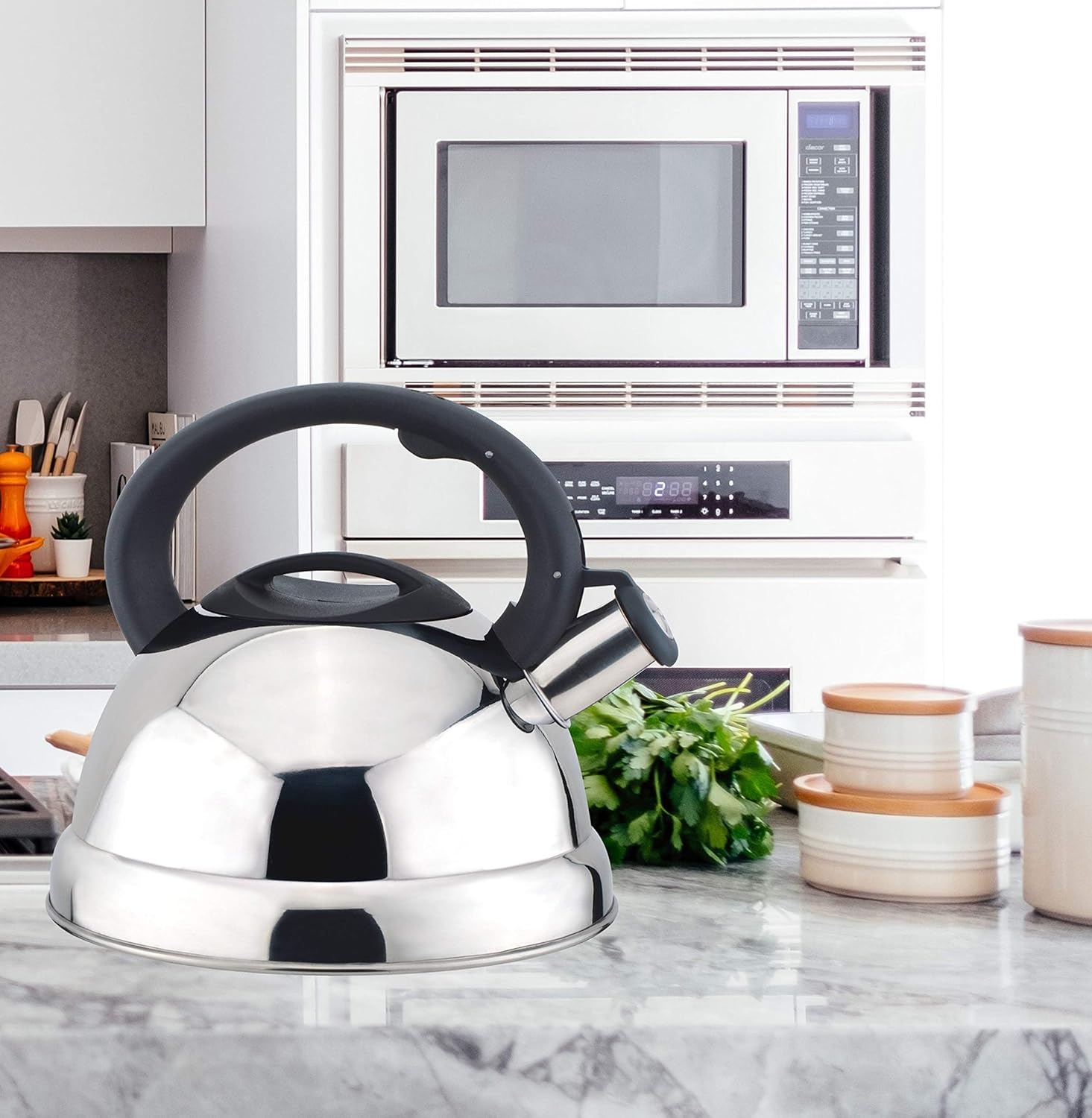 3-Quart Stainless Steel Whistling Tea Kettle Silver