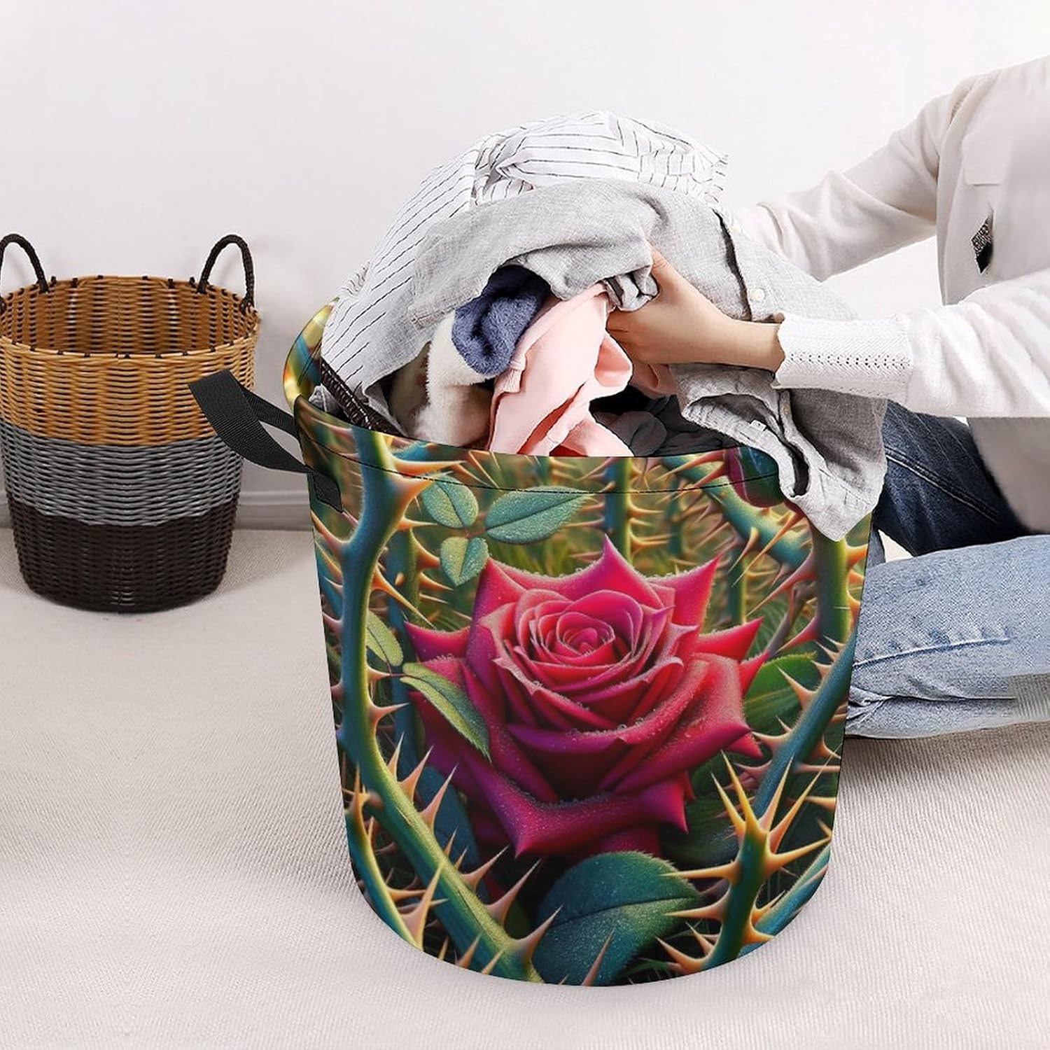 Rose Among Thorns Multi-Functional Laundry Hamper
