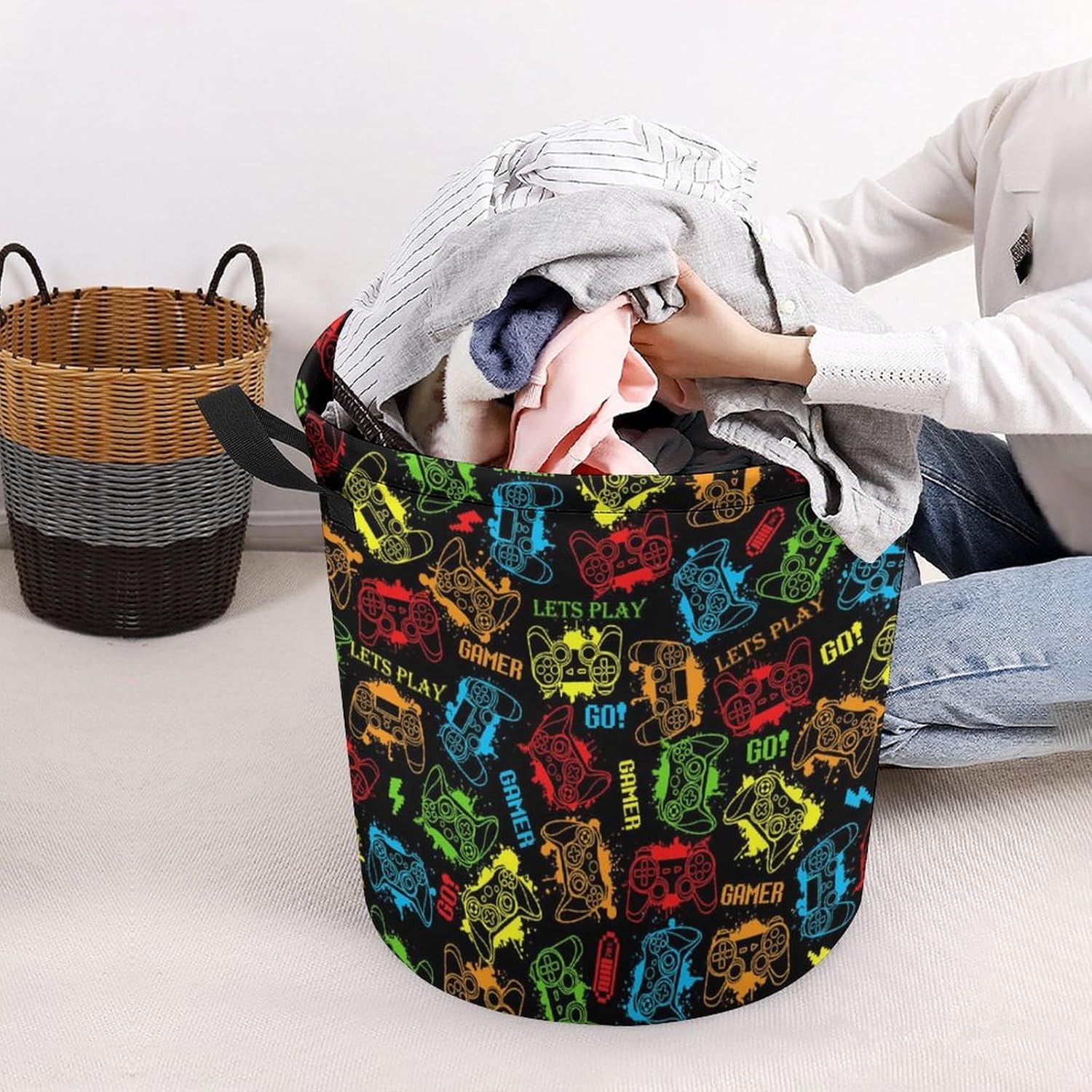 Game ThemeBEST Laundry Basket Stylish Storage for Gamers Boys More