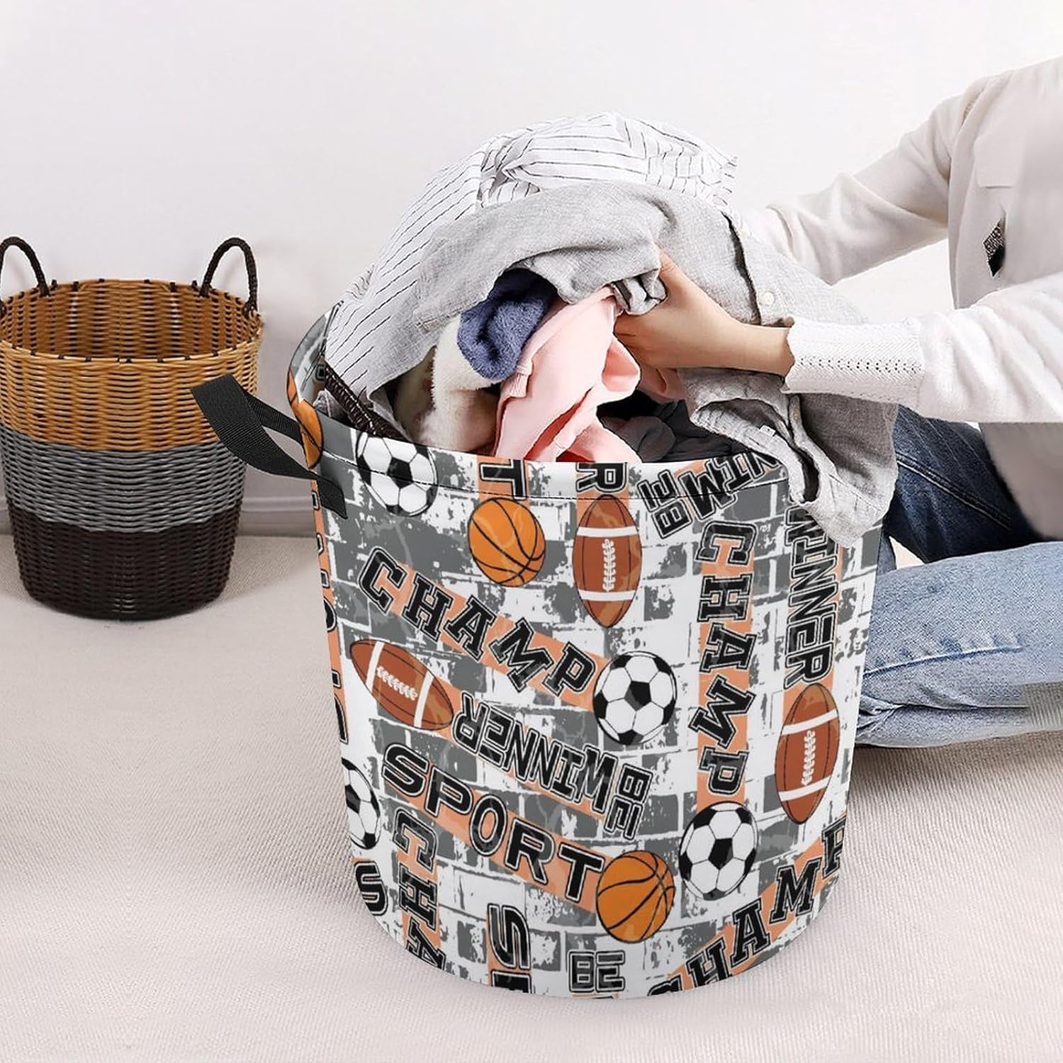 Meiko Sport Balls Laundry Hamper - Durable Storage Solution
