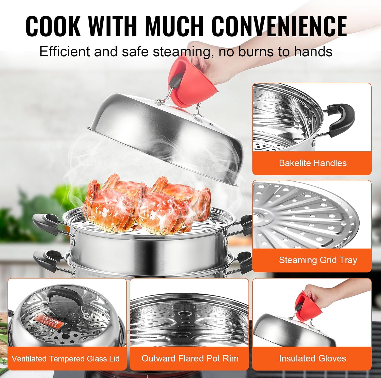 3-Tier STEamer Pot Set for Cooking