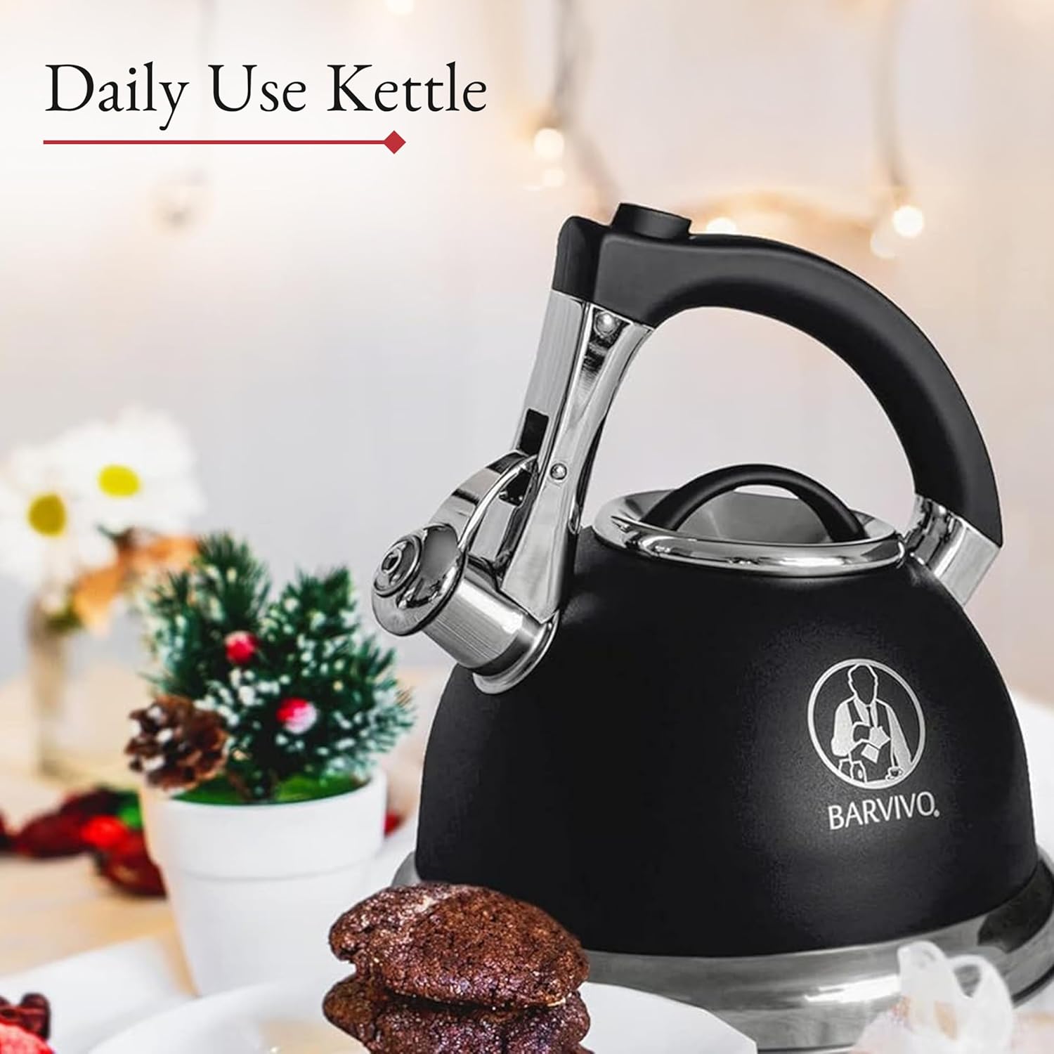 Barvivo Whistling Tea Kettle - 3 Quart Large Size