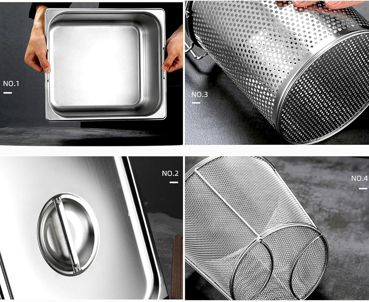 Stainless Steel 6-Piece Pasta Cooker Set for Restaurant Use