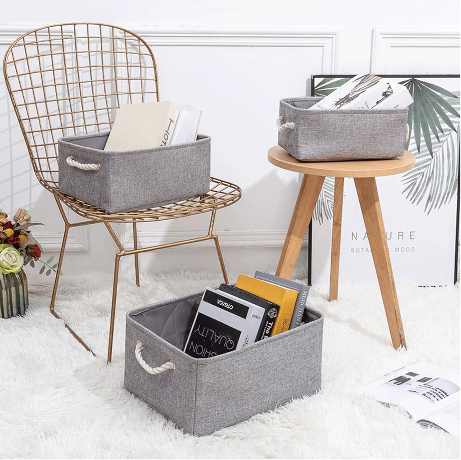 ZIUKENR Linen Art Dirty Clothes Basket Foldable Durable Storage Solution