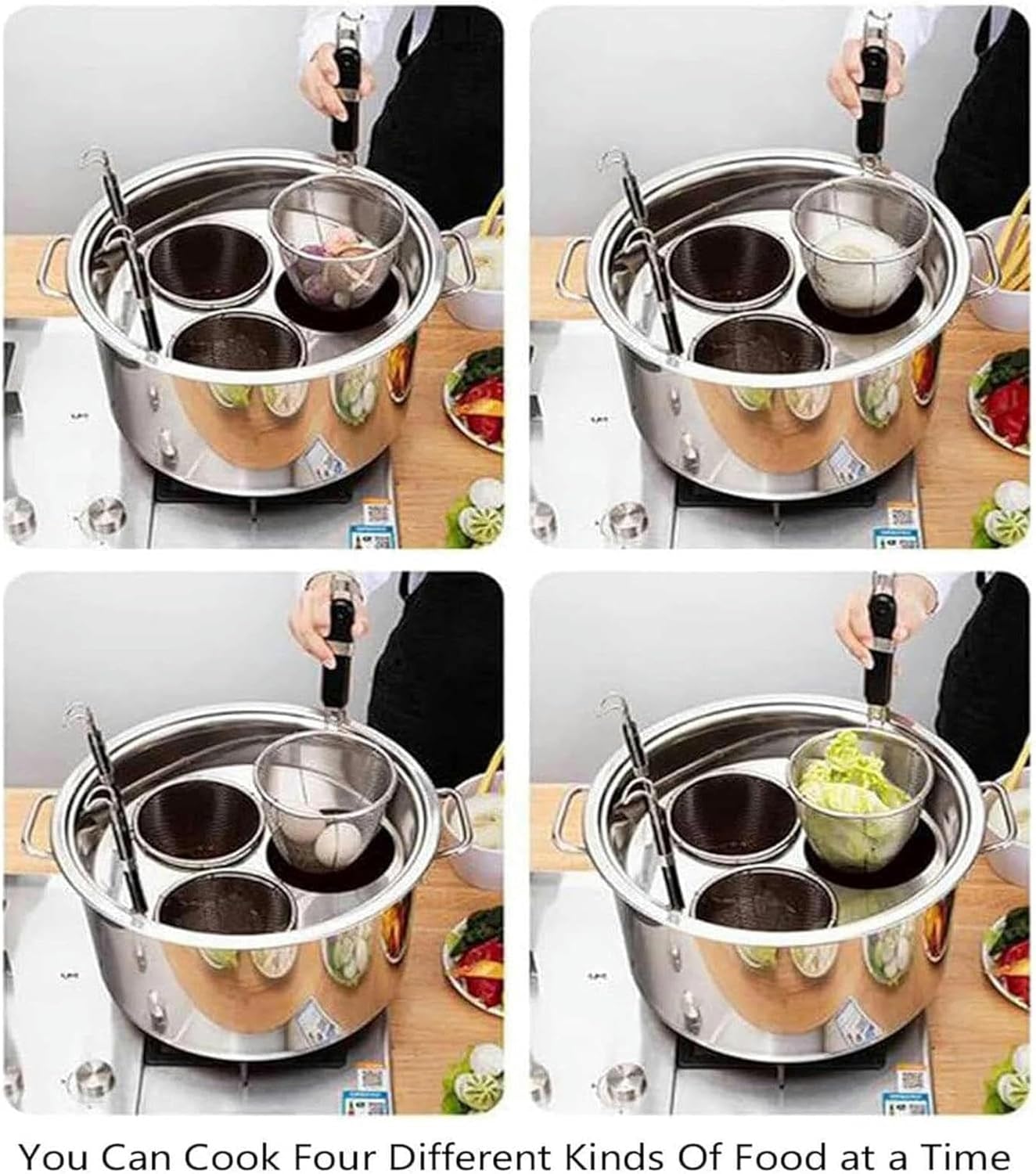 Wzglod Stainless Steel Soup Pan Set with Divider and Colander Strainer