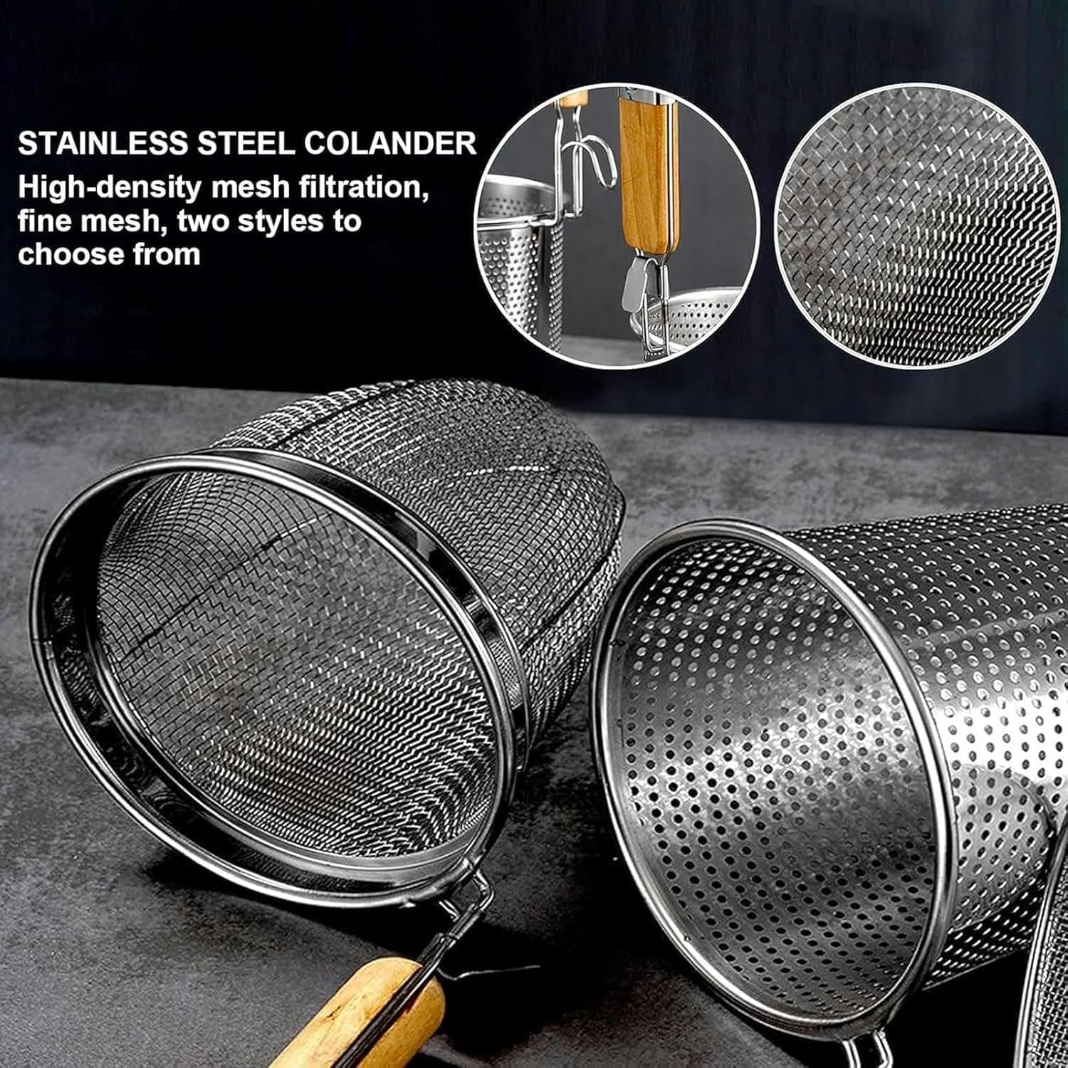 Stainless Steel Pasta Pot Set 6 Holes for Noodle Vegetables