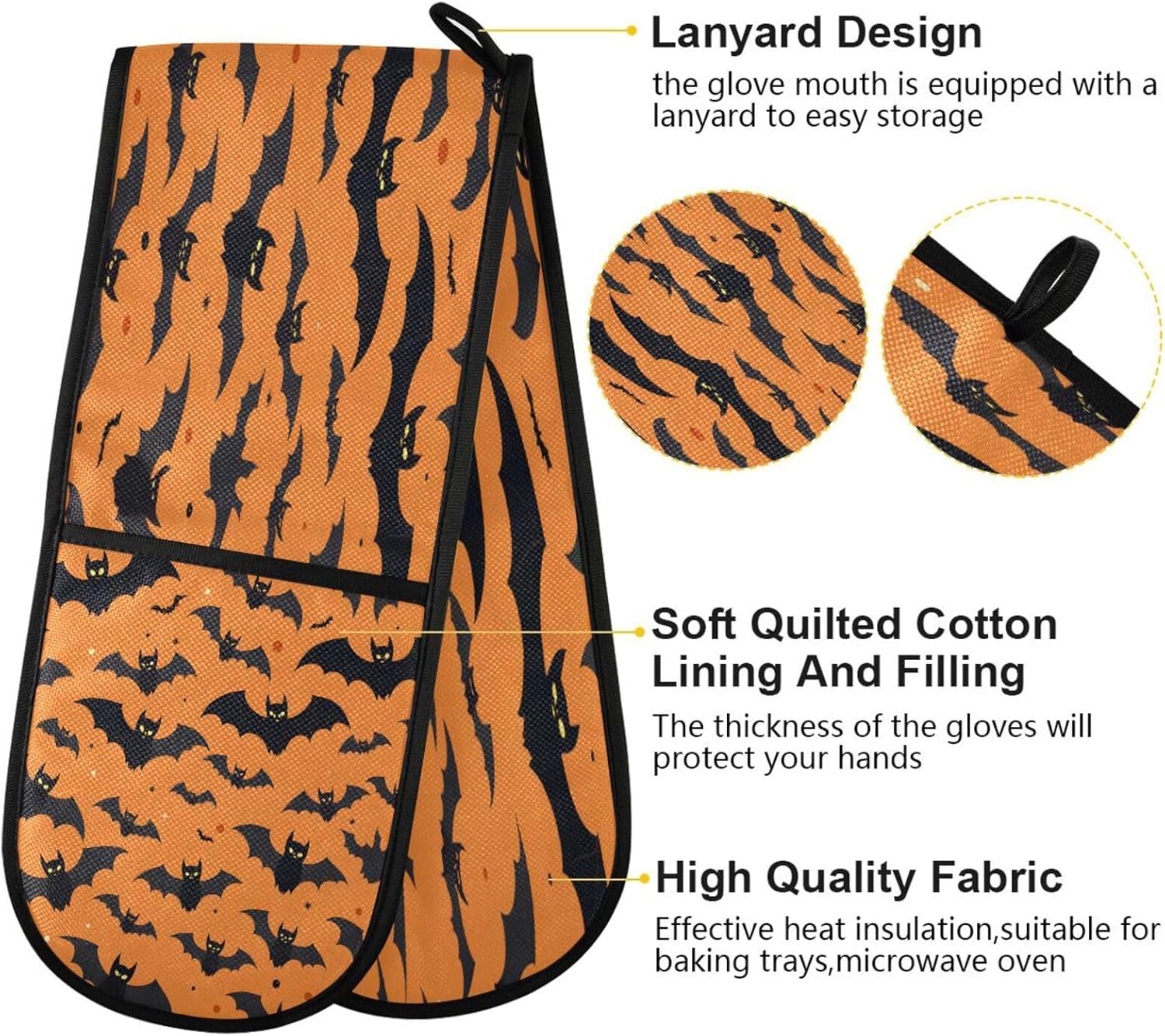 Premium Heat-Resistant Halloween Oven Mitts
