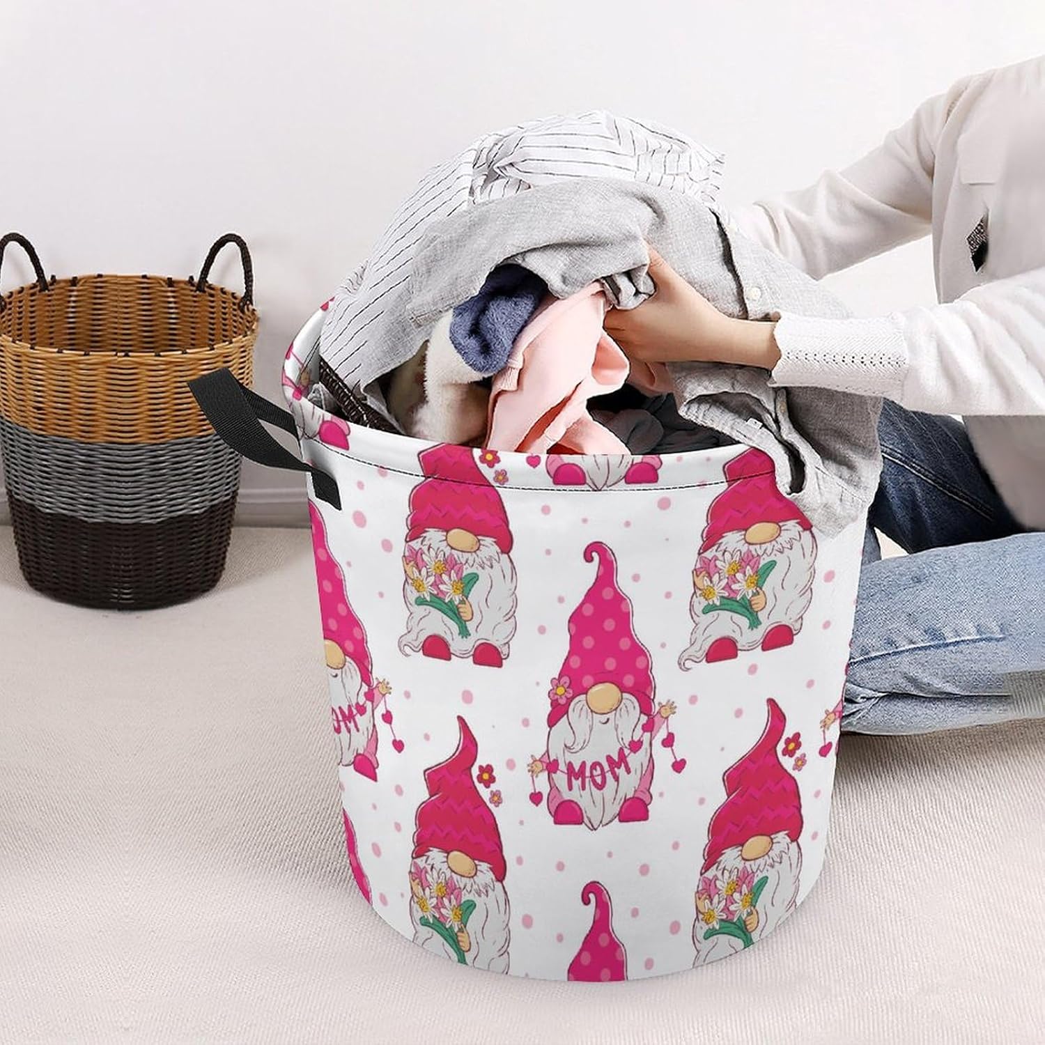 MEIKKO Collapsible Laundry Hamper for Family Storage
