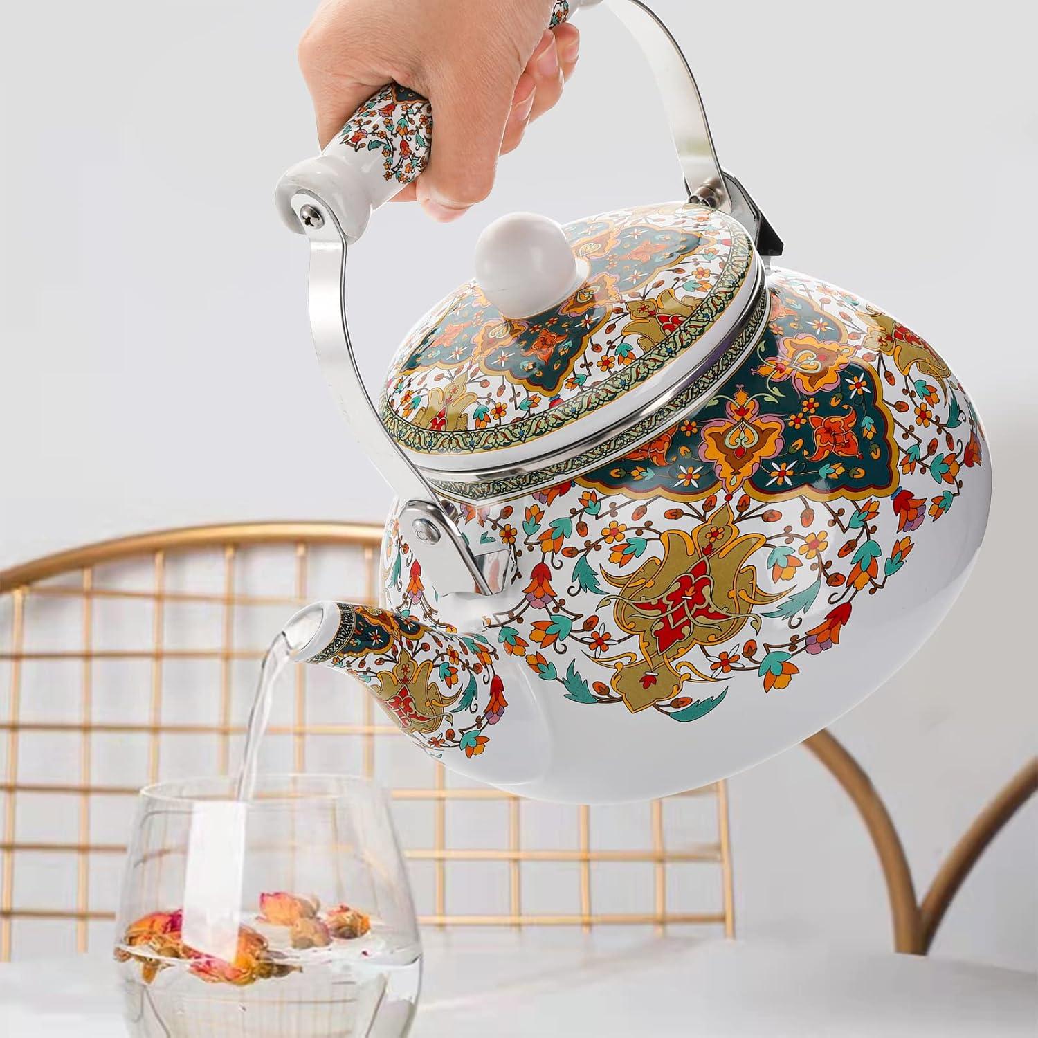 Lyellfe 26 Quart Enamel Tea Kettle