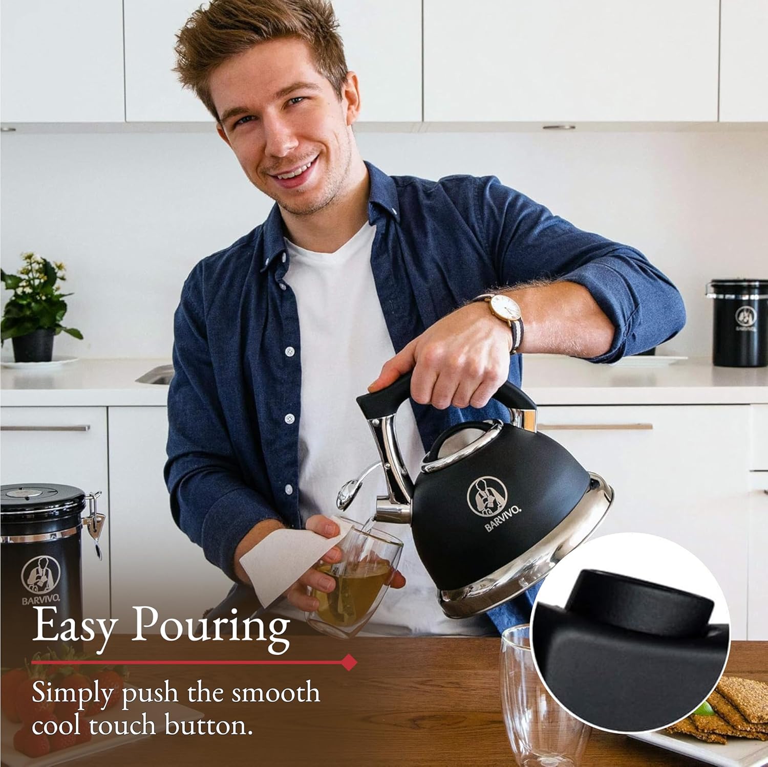 Barvivo Whistling Tea Kettle - 3 Quart Large Size