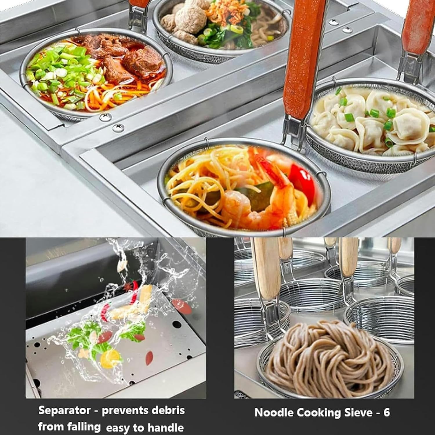 Wzglod Commercial Spaghetti Pasta Cooker Set5 Holes Durable Efficient Commercial Kitchen Tool